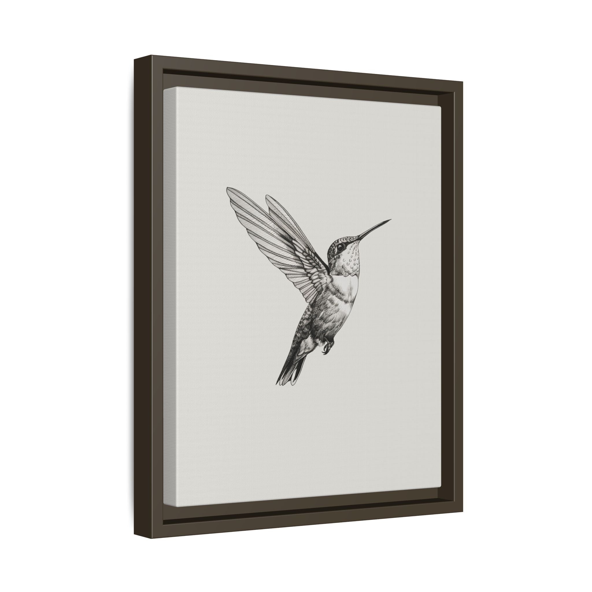 Framed Canvas - Flying Hummingbird Line Study