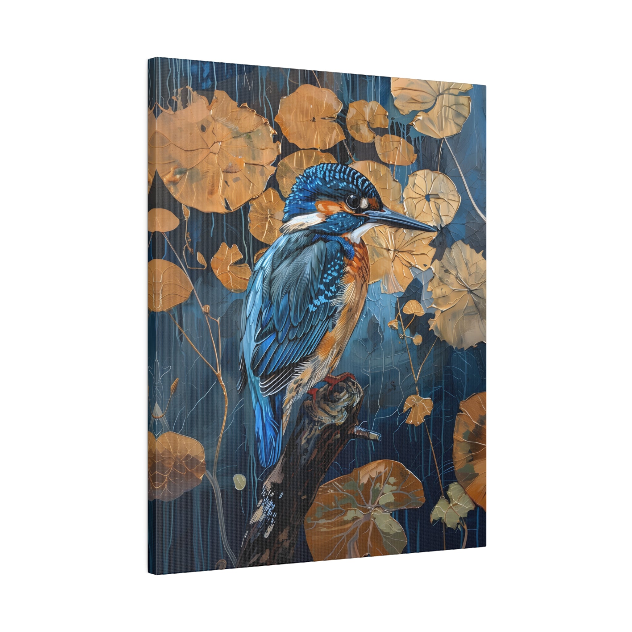 .75" Matte Canvas - Golden Leaves Kingfisher
