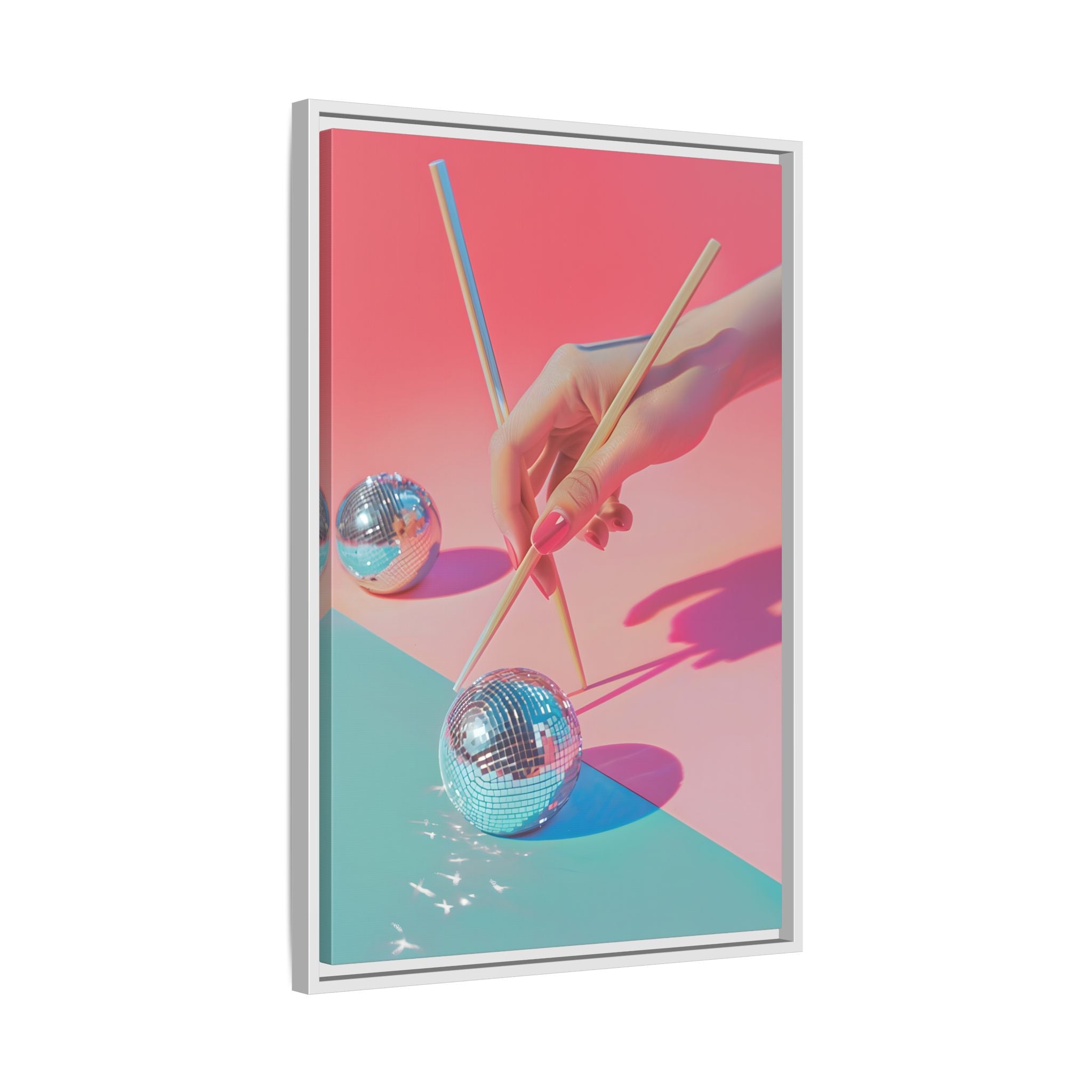 Framed Canvas - Disco Chopsticks Delight