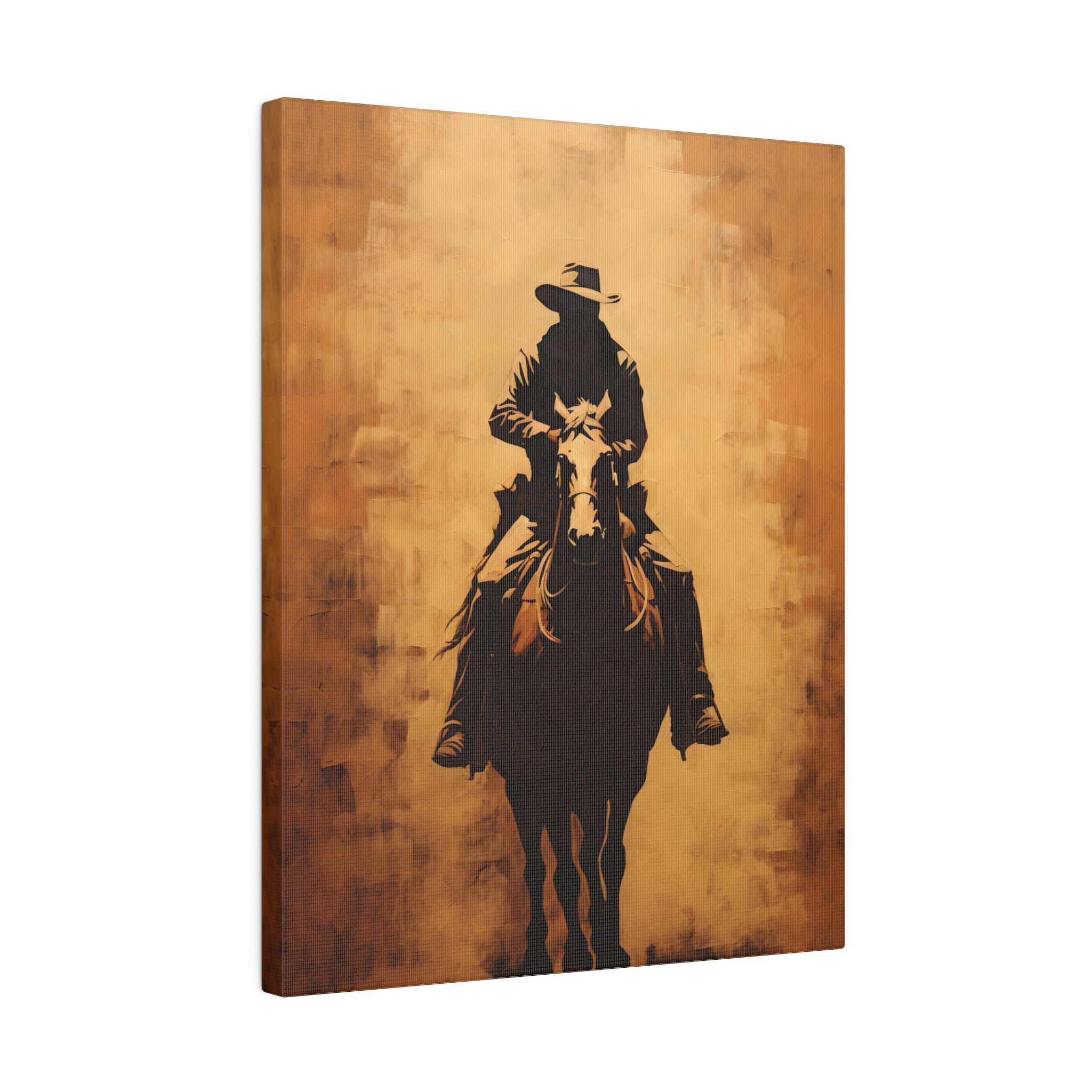 .75" Matte Canvas - Cowboy Rider Silhouette