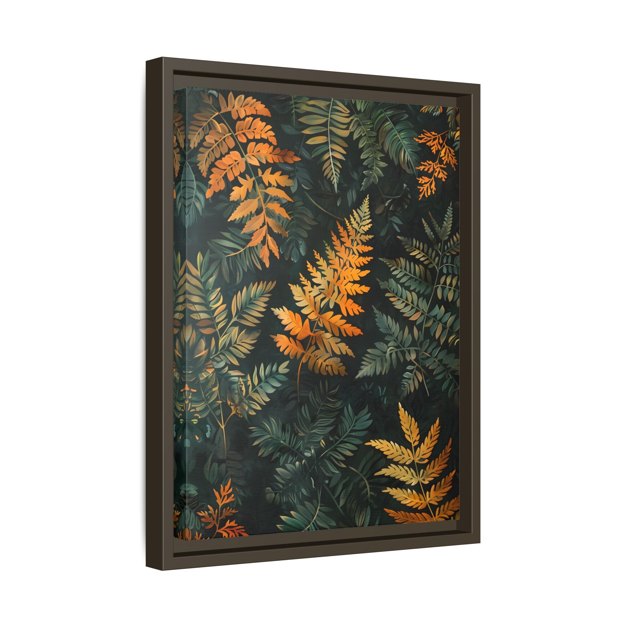 Framed Canvas - Golden Fern Elegance