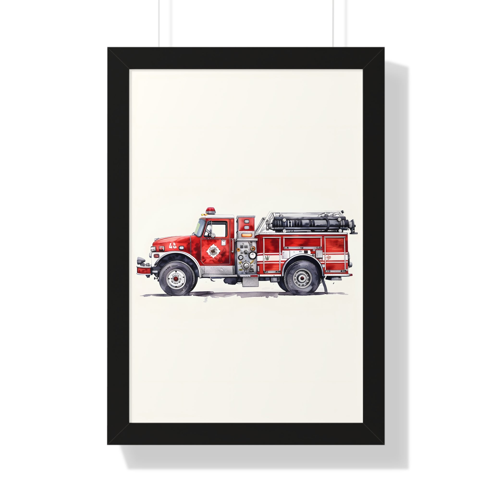 Framed Paper Print - Classic Pumper Firetruck
