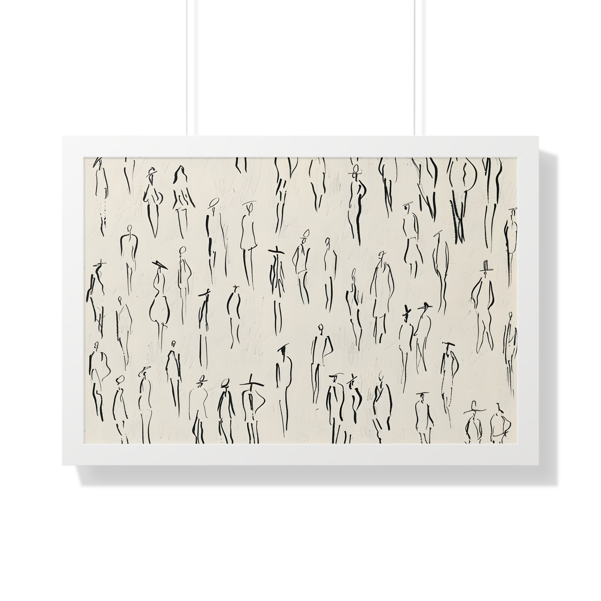 Framed Paper Print - Crowd in Motion Linework