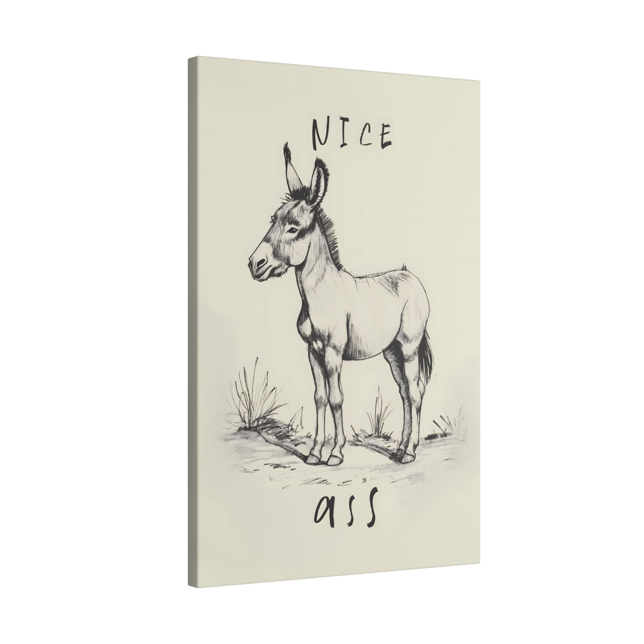 .75" Matte Canvas - Donkey Line Art Humor
