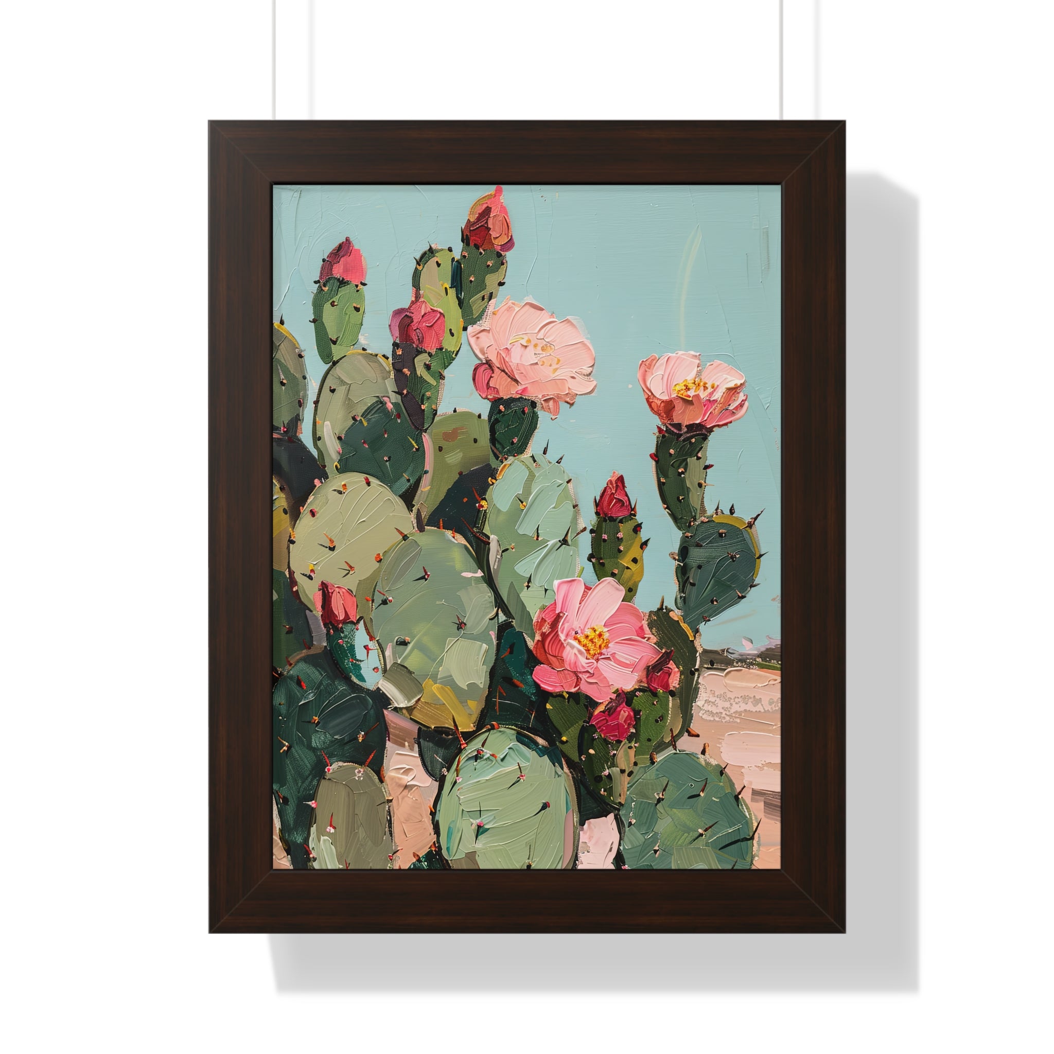 Framed Paper Print - Arizona Blooming Cactus Color