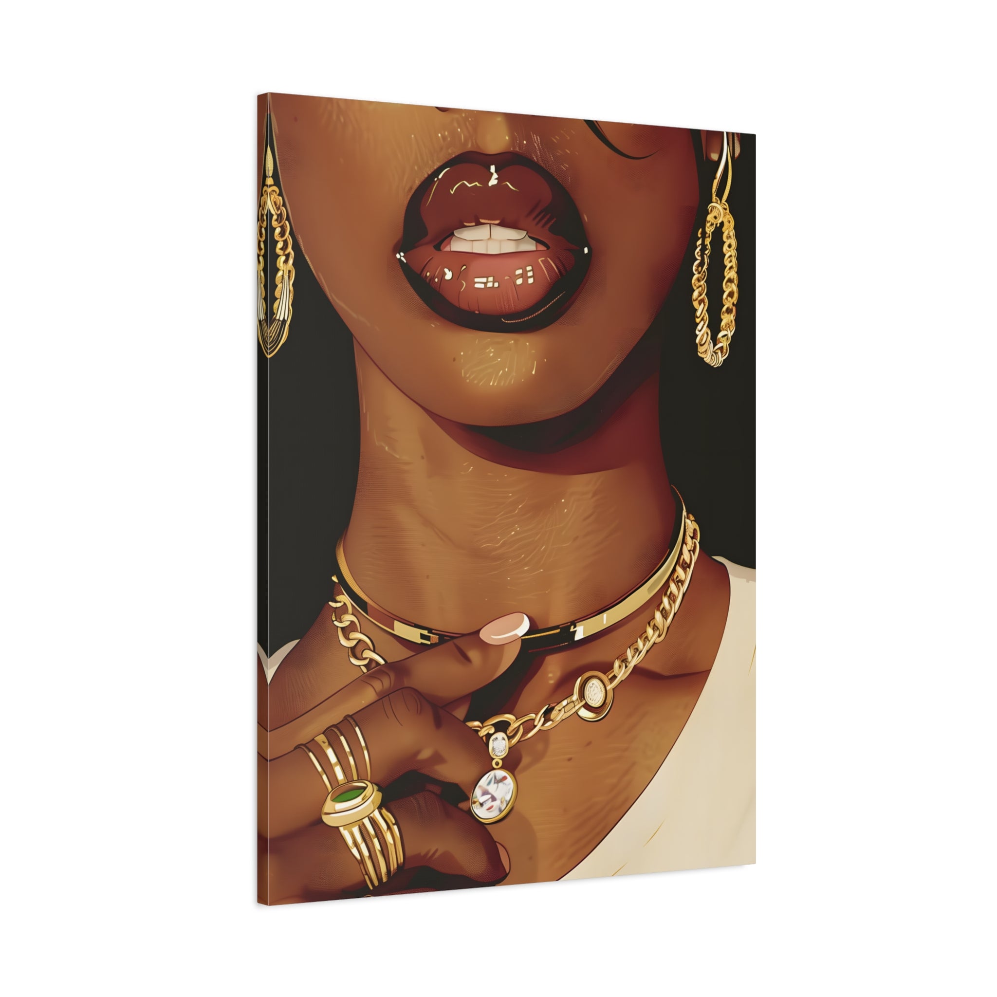 1.25" Matte Canvas - Golden Luxe Confidence Portrait