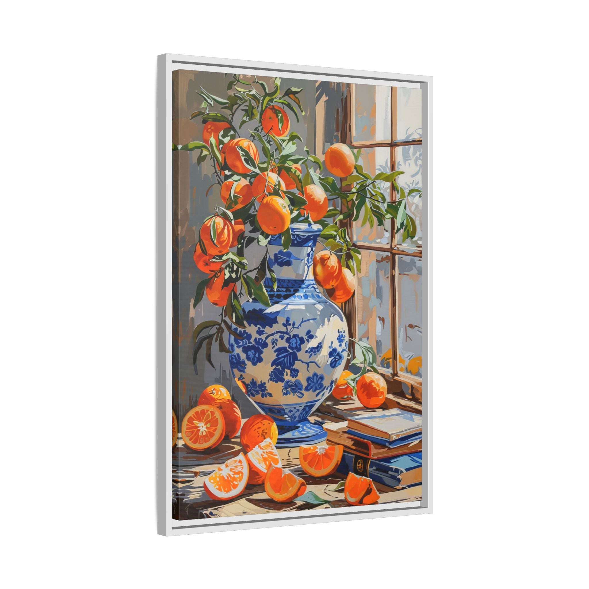 Framed Canvas - Sunlit Citrus & Porcelain