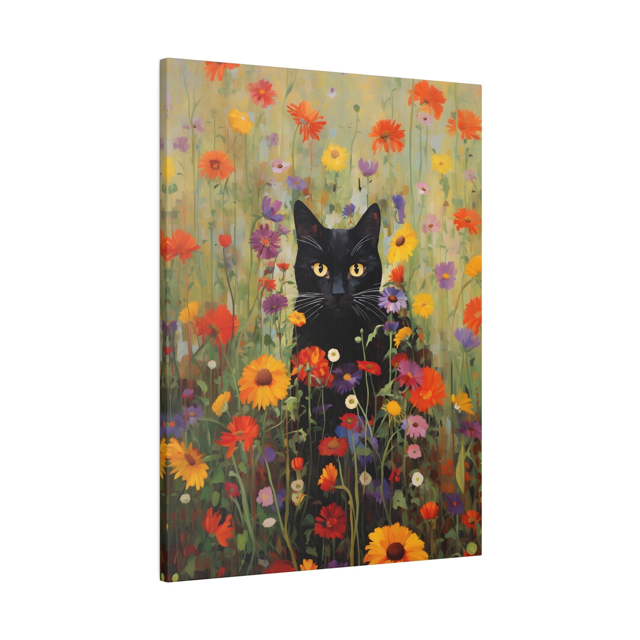 .75" Matte Canvas - Feline Floral Fantasia