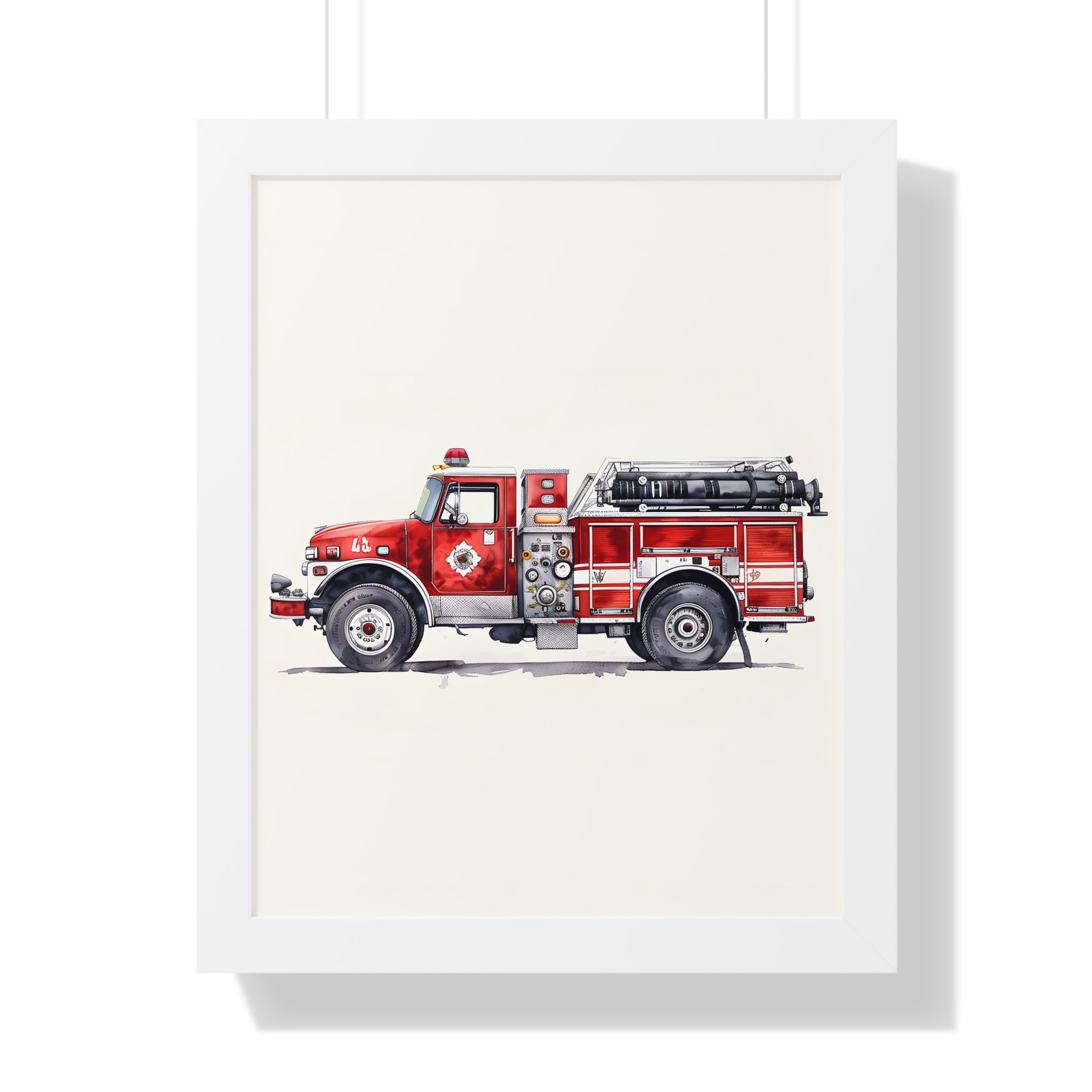 Framed Paper Print - Classic Pumper Firetruck