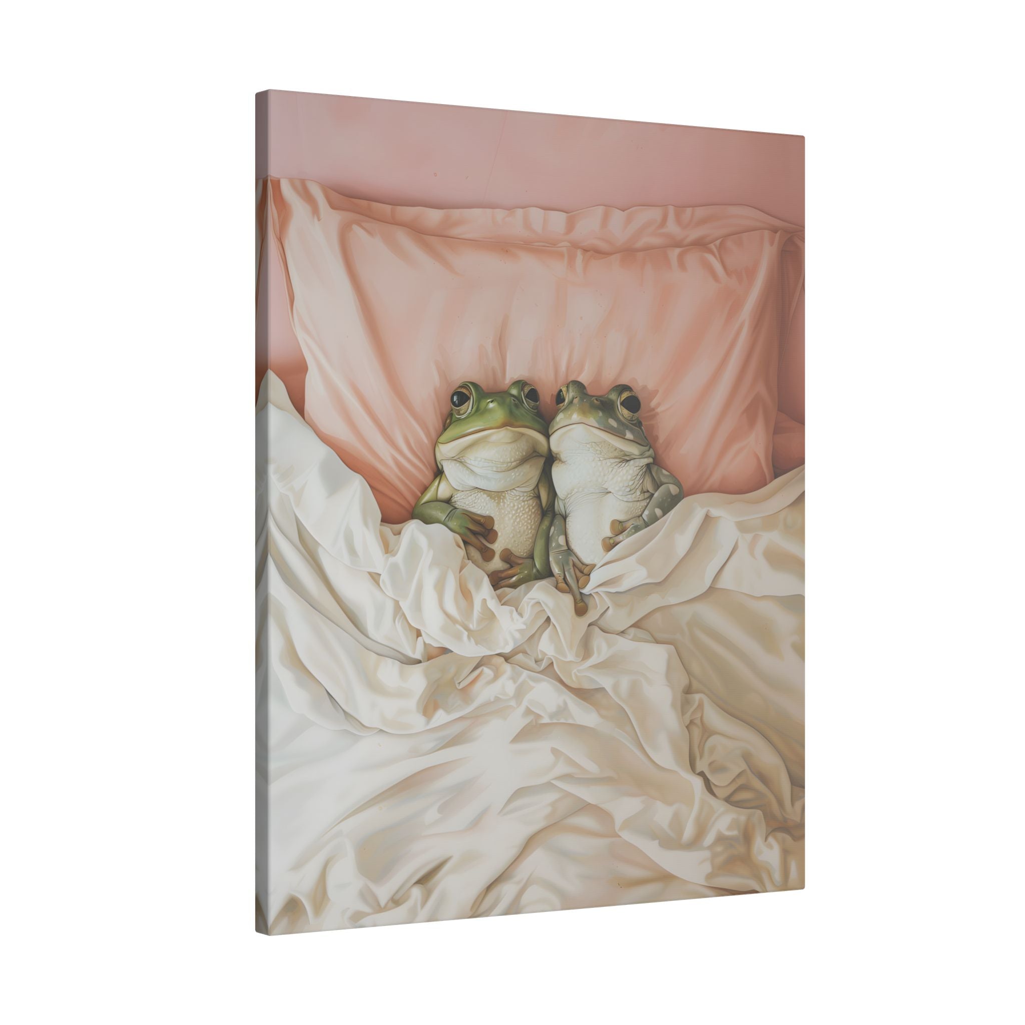 .75" Matte Canvas - Cozy Frogs Romantic Bliss