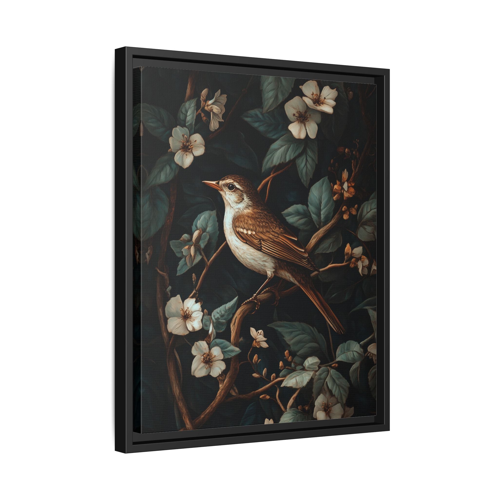 Framed Canvas - Serenade Among Blossoms