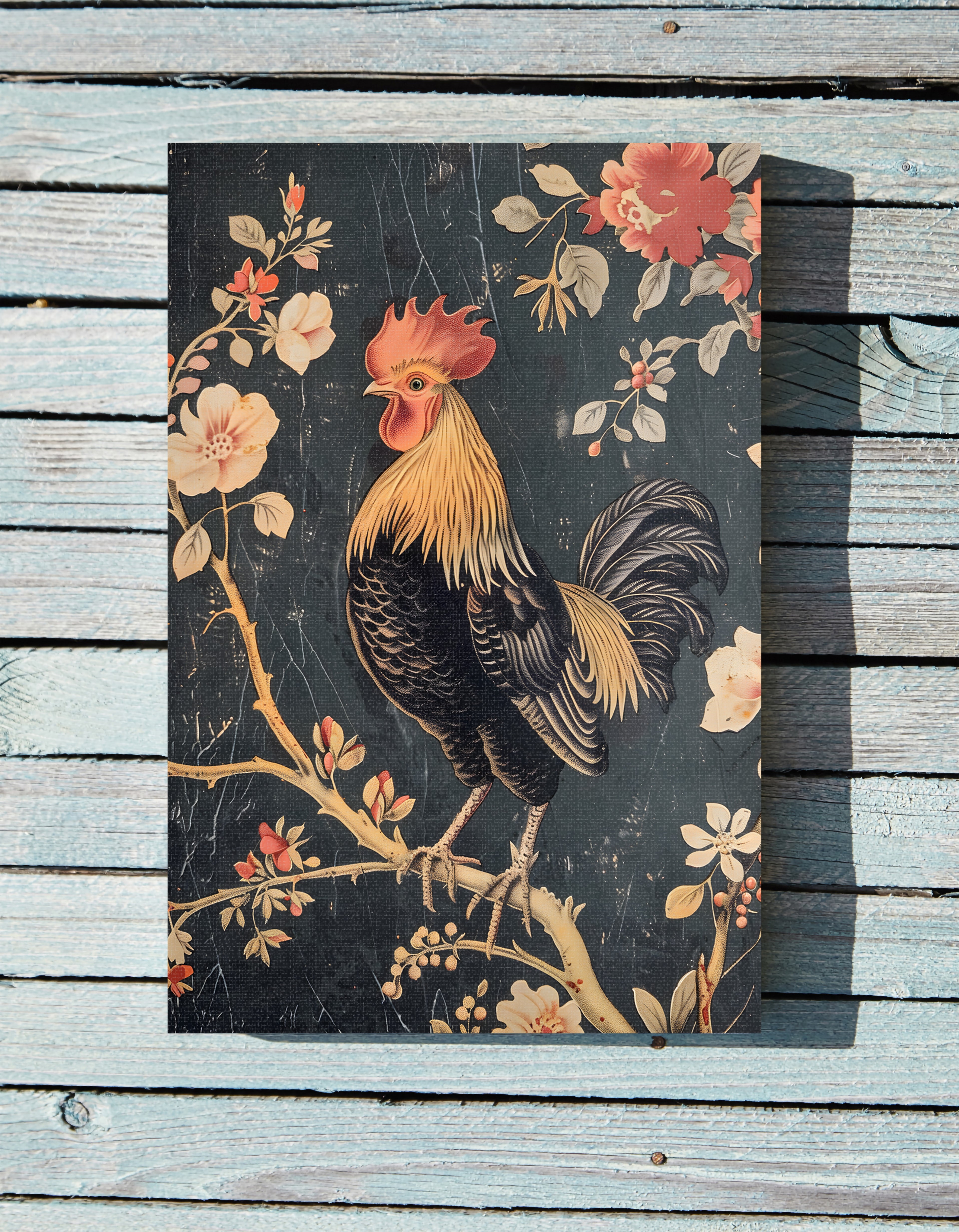 .75" Matte Canvas - Blooming Rooster Glory