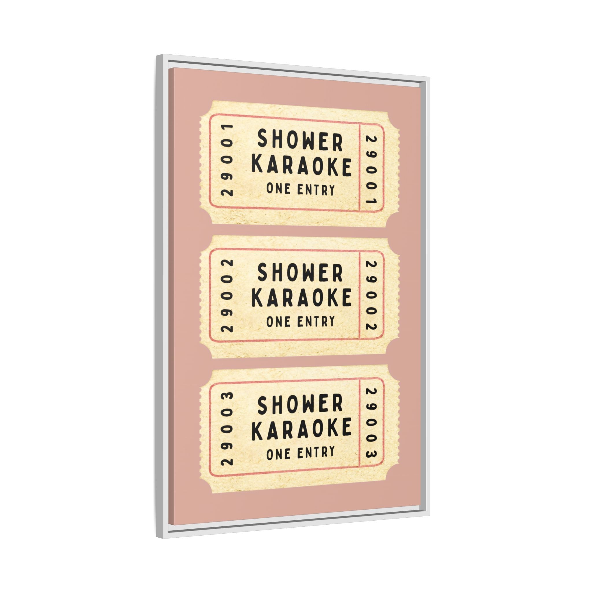 Framed Canvas - Shower Karaoke Admit Ticket