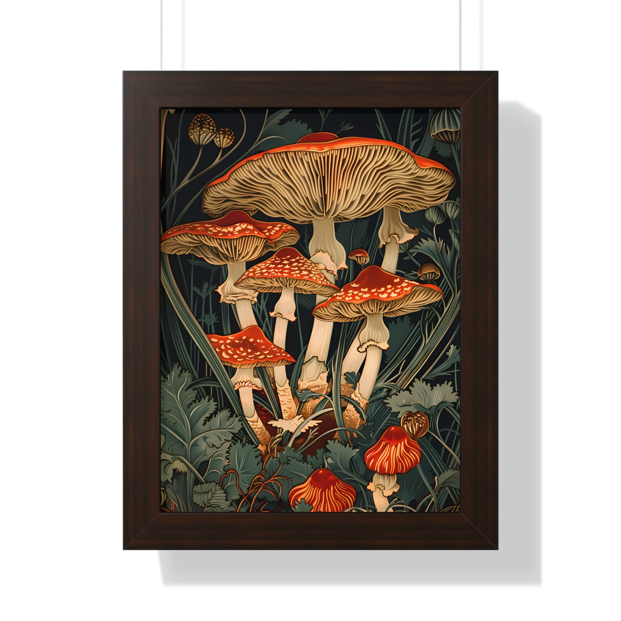 Framed Paper Print - Woodland Mushrooms Revival