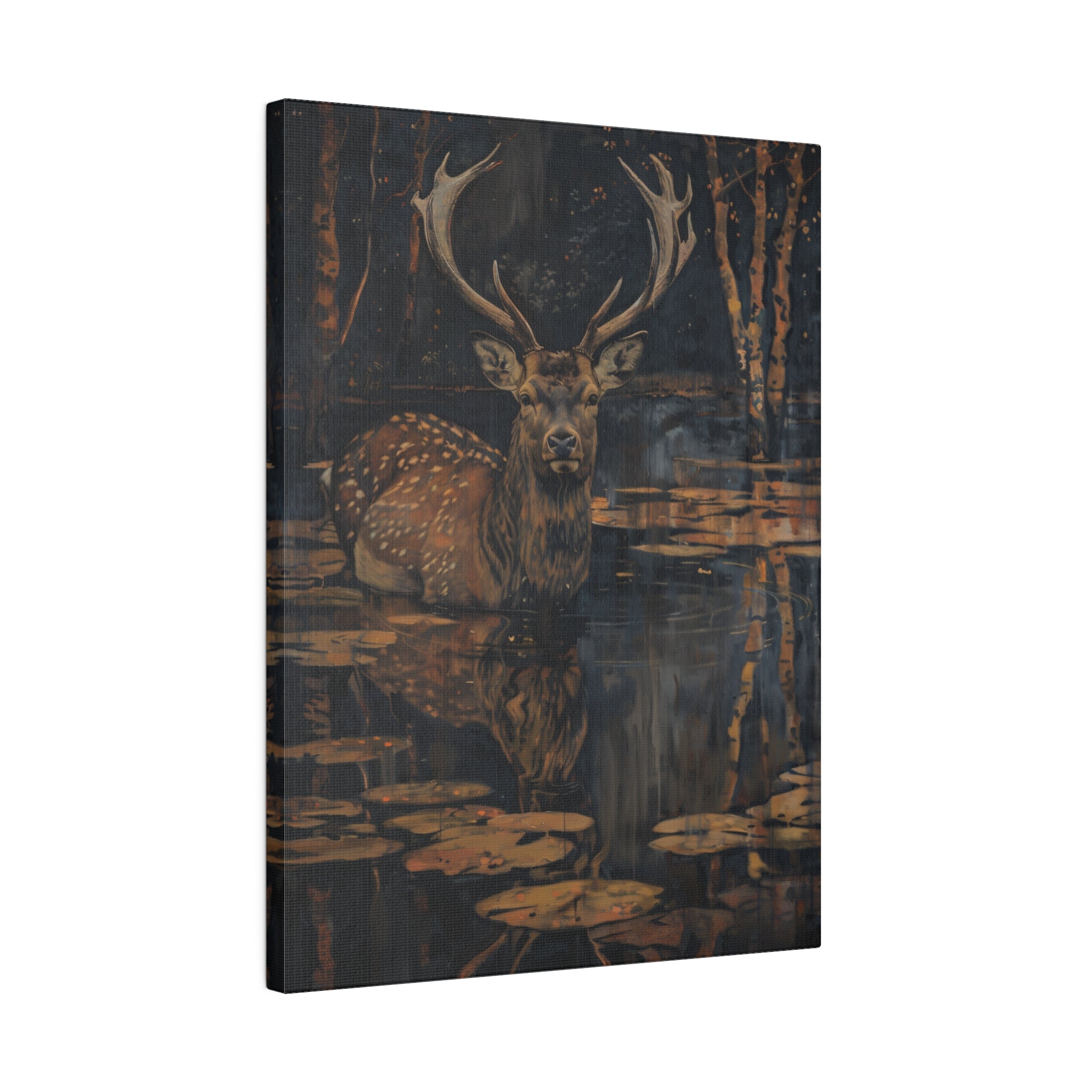 .75" Matte Canvas - Twilight Stag Reflection