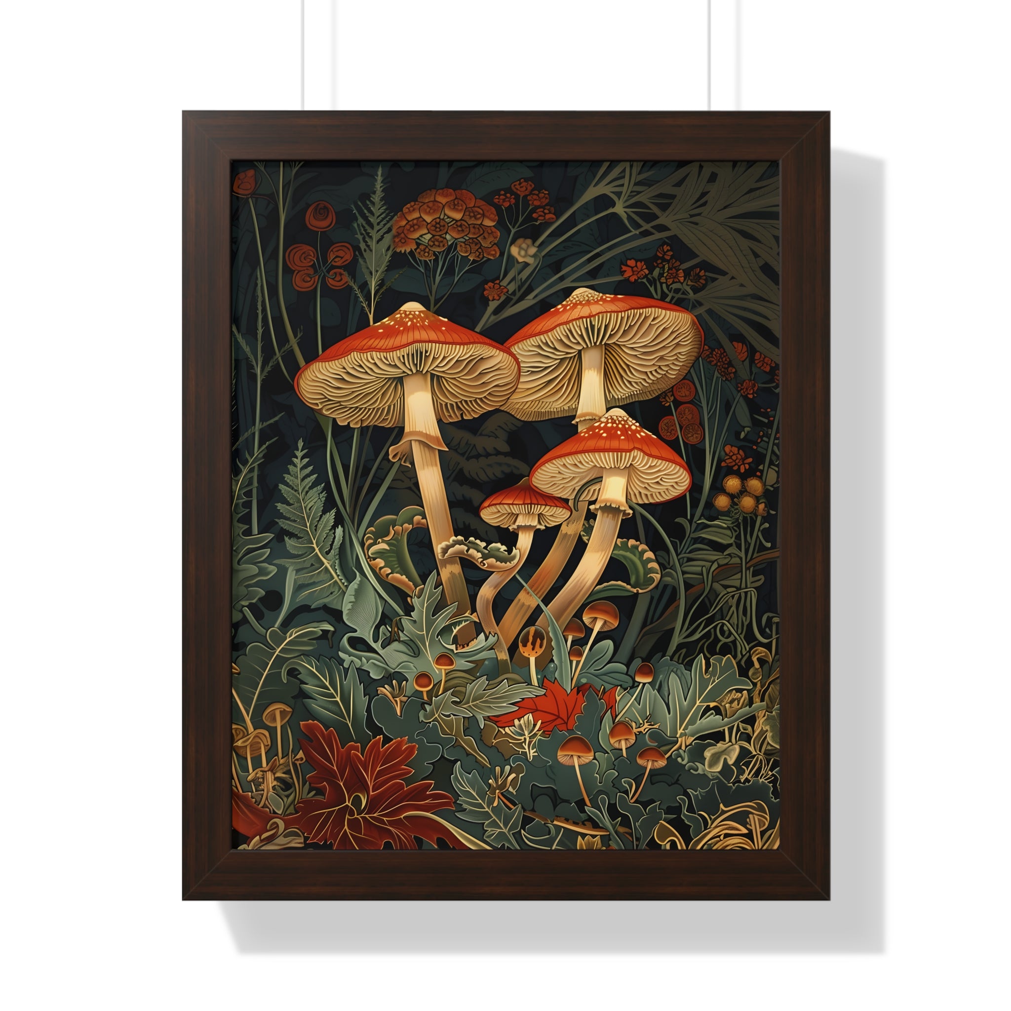 Framed Paper Print - Elegant Mushroom Reverie