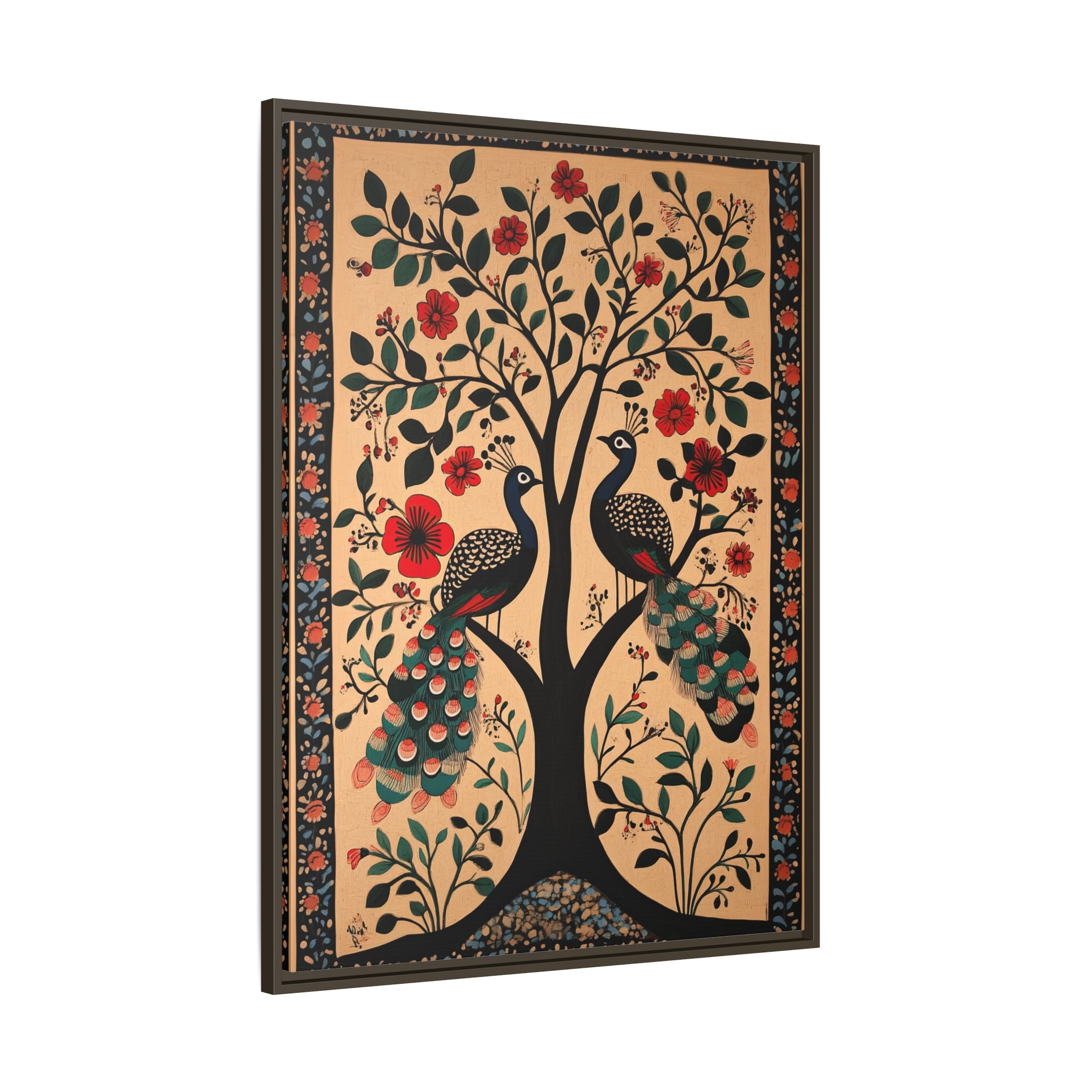 Framed Canvas - Lovers Under Blooming Canopy