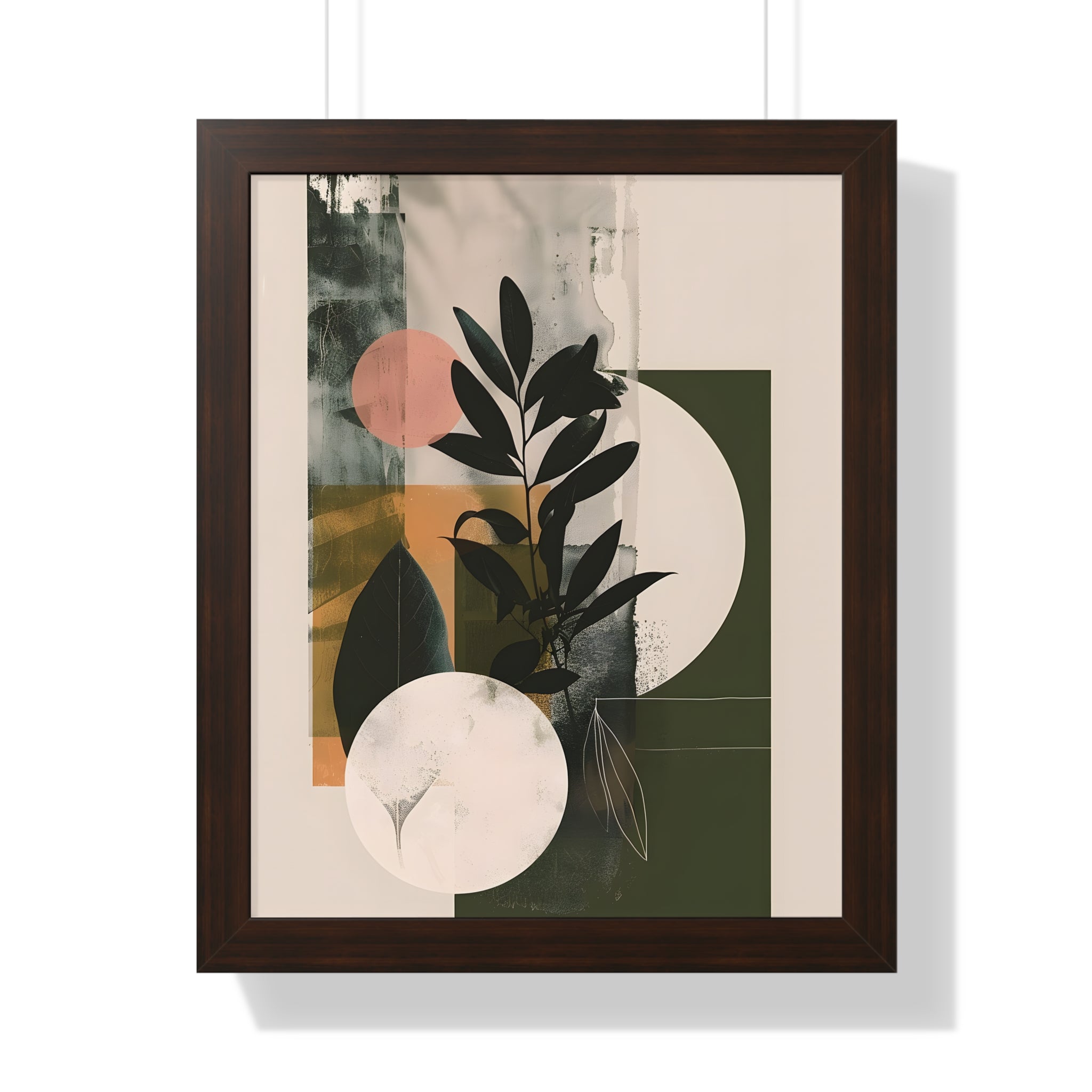 Framed Paper Print - Earthy Geometric Botanicals