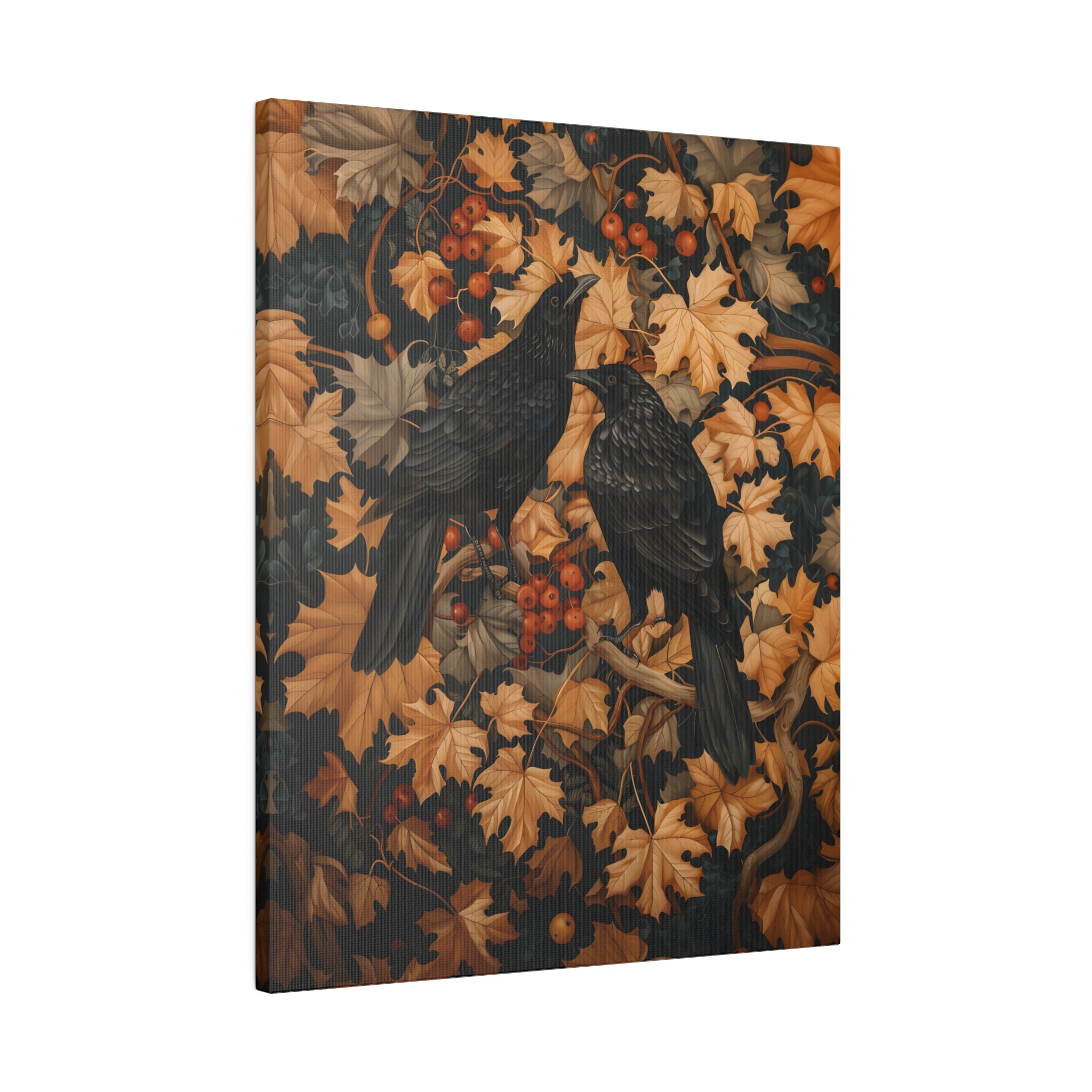 .75" Matte Canvas - Autumn Rooks in Golden Leaves