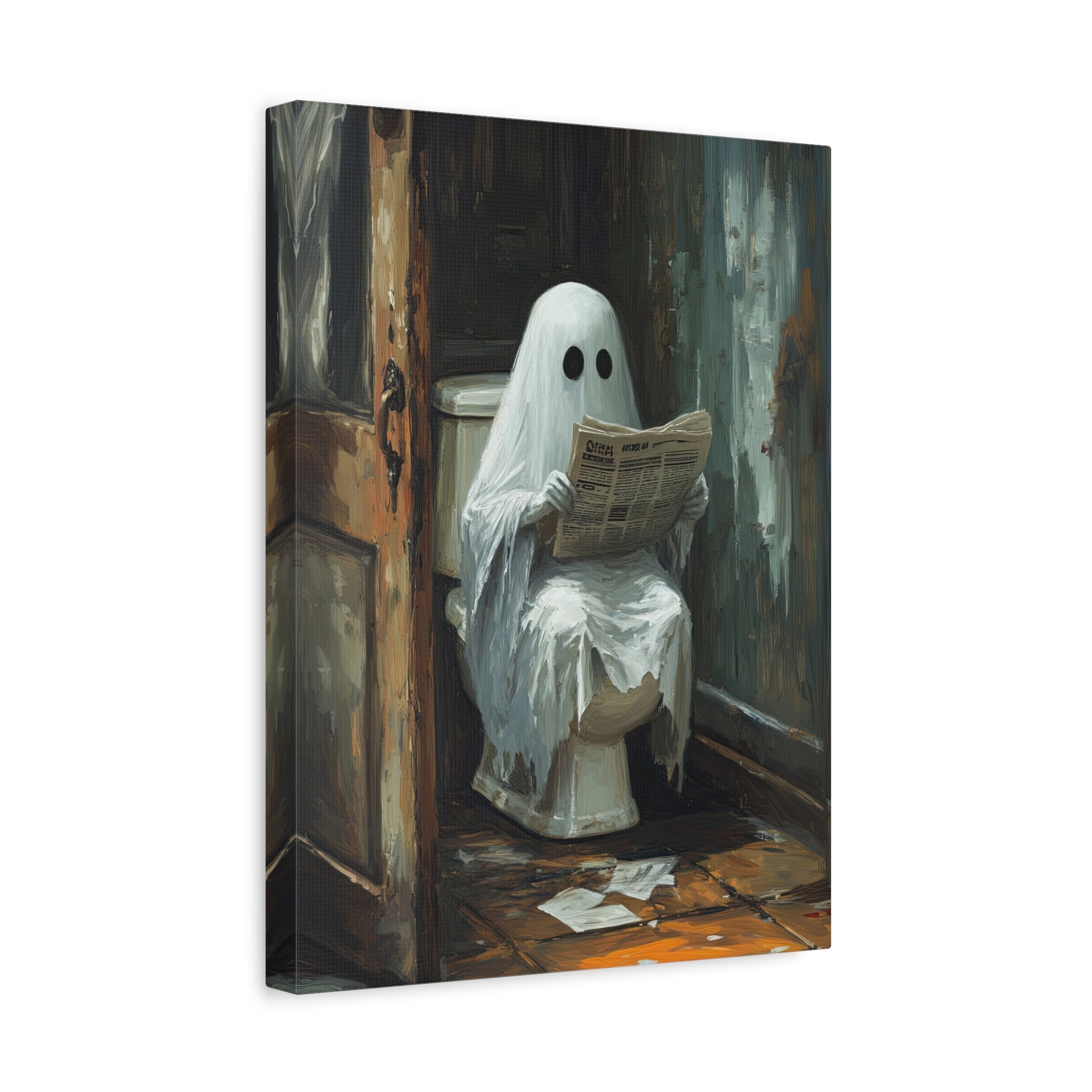 1.25" Matte Canvas - Ghostly Bathroom Break