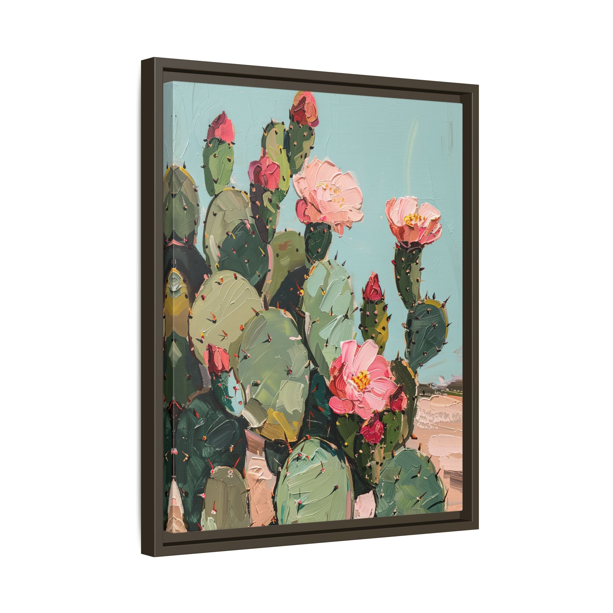 Framed Canvas - Arizona Blooming Cactus Color