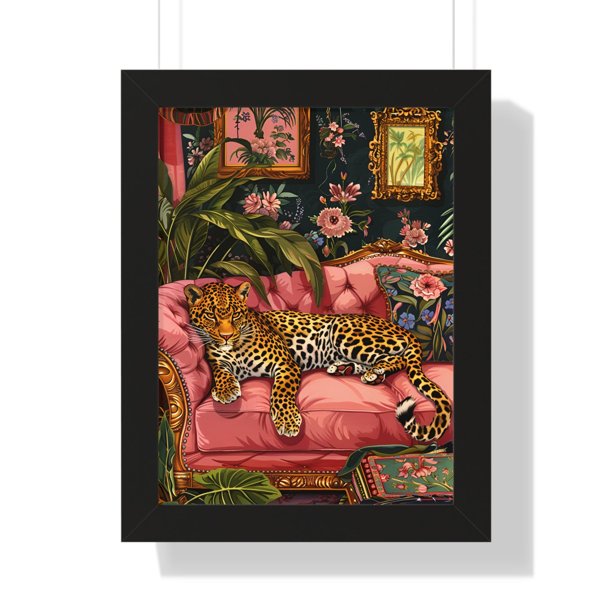 Framed Paper Print - Leopard Lounge in Bloom