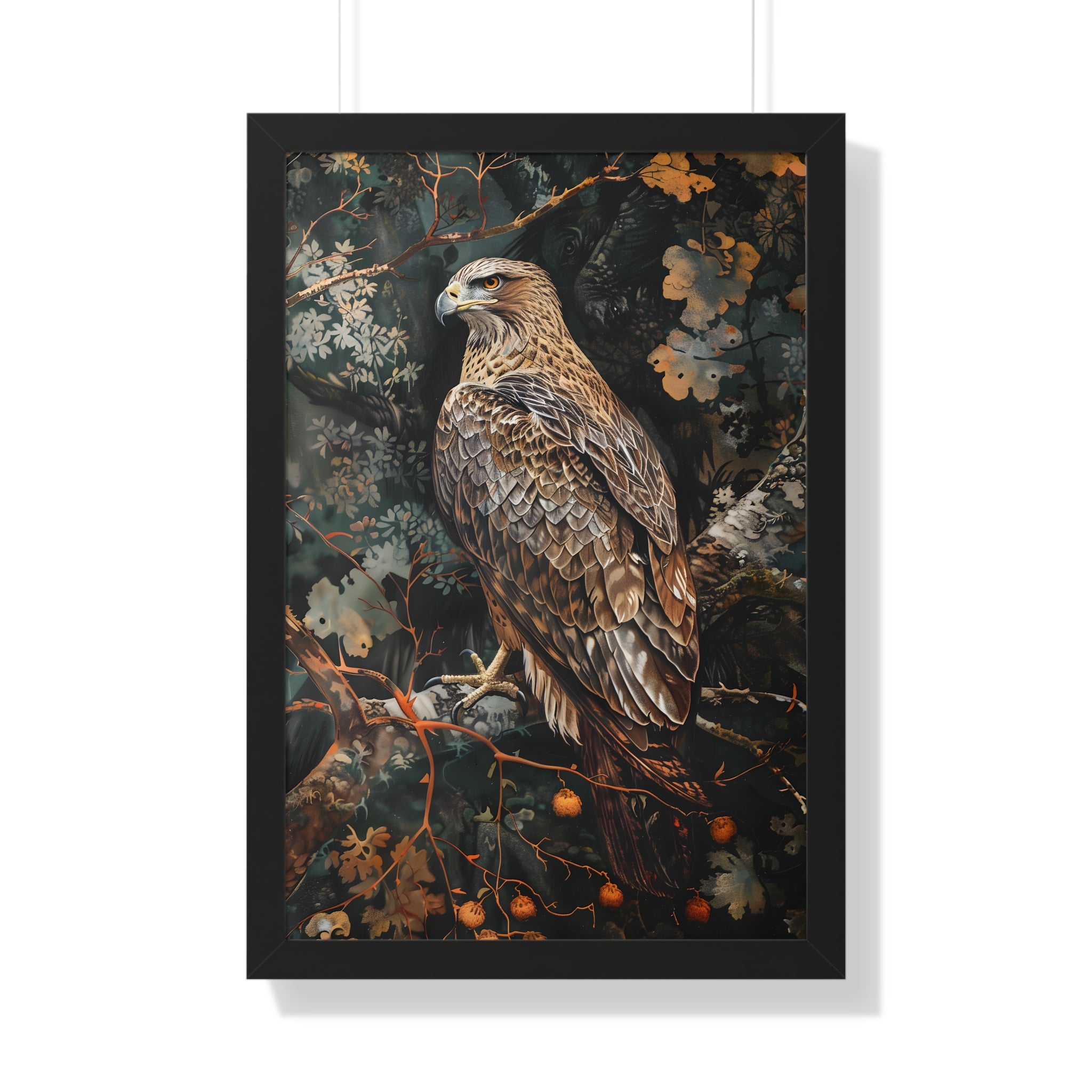 Framed Paper Print - Majestic Hawk in Autumn