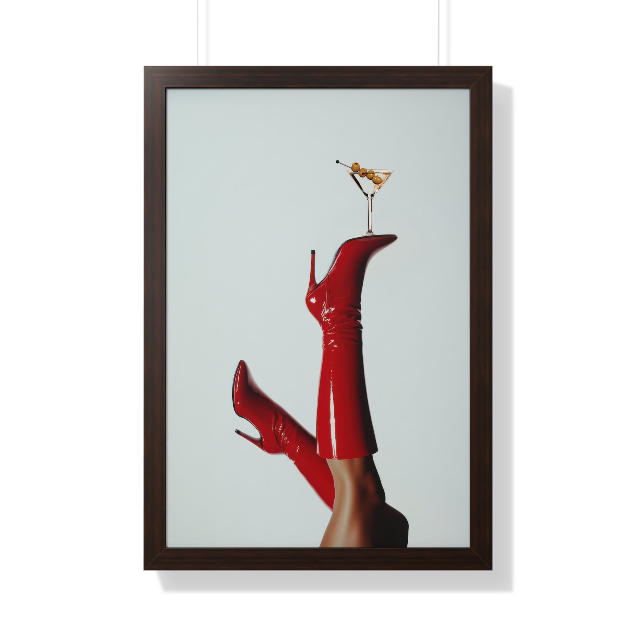 Framed Paper Print - Cocktails & Red Stilettos