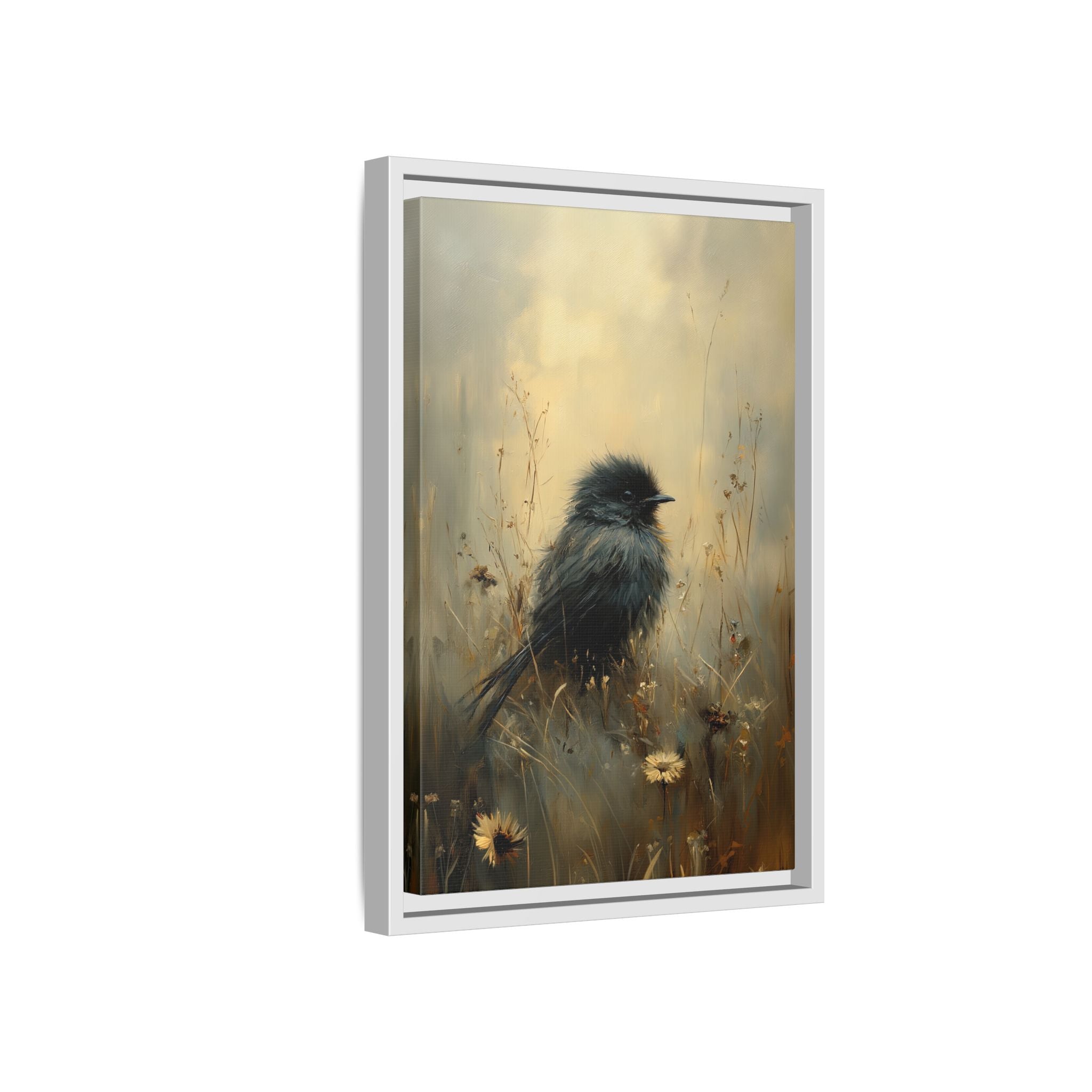 Framed Canvas - Golden Meadow Bird