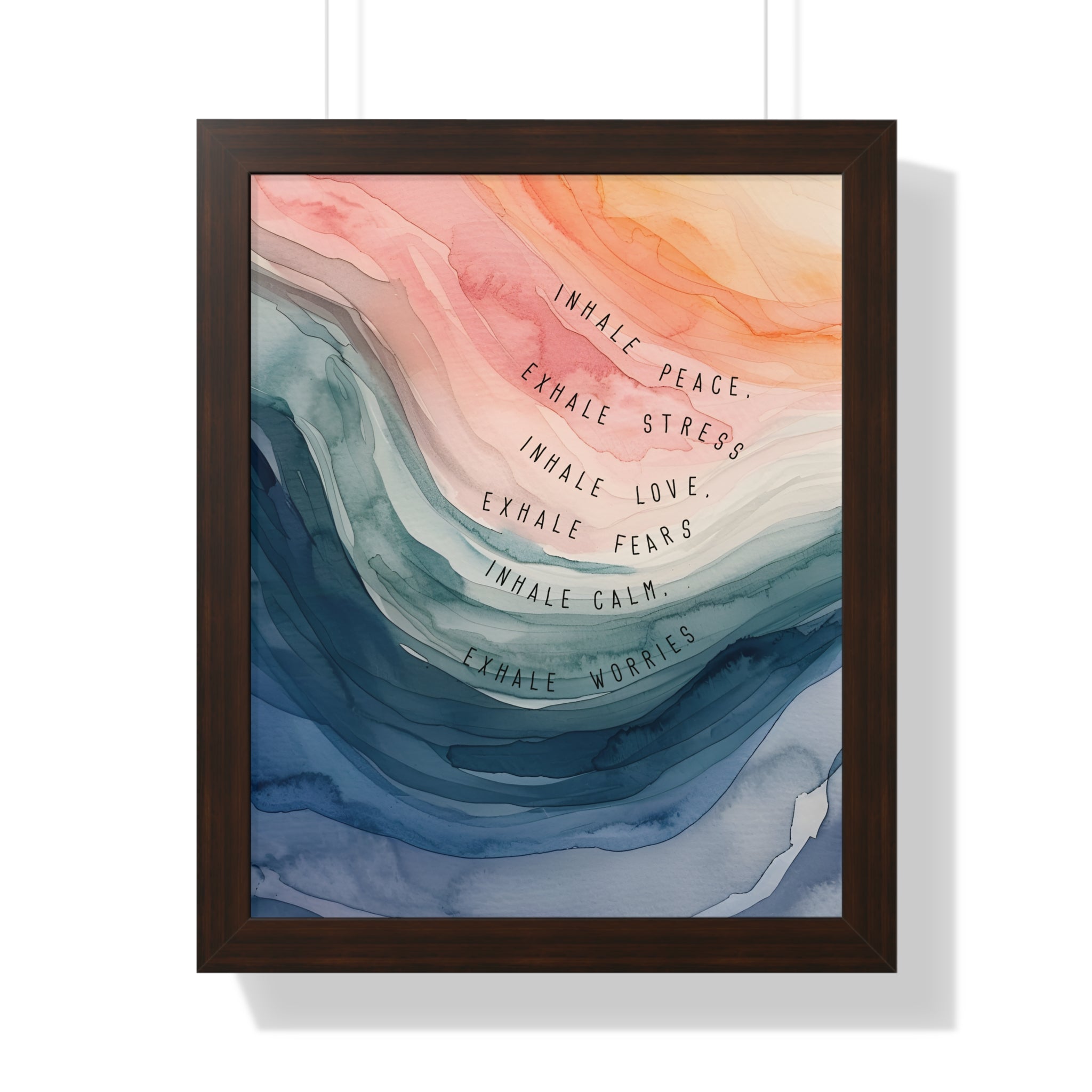 Framed Paper Print - Inhale Exhale Watercolor Calm