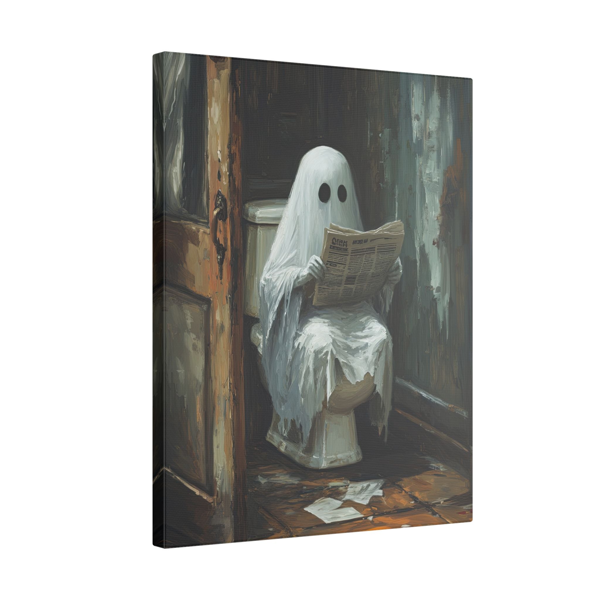 .75" Matte Canvas - Ghostly Bathroom Break