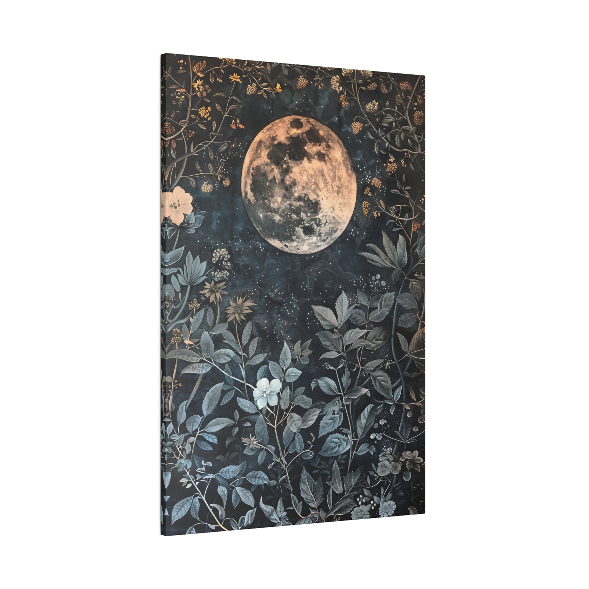 .75" Matte Canvas - Midnight Moonlit Garden