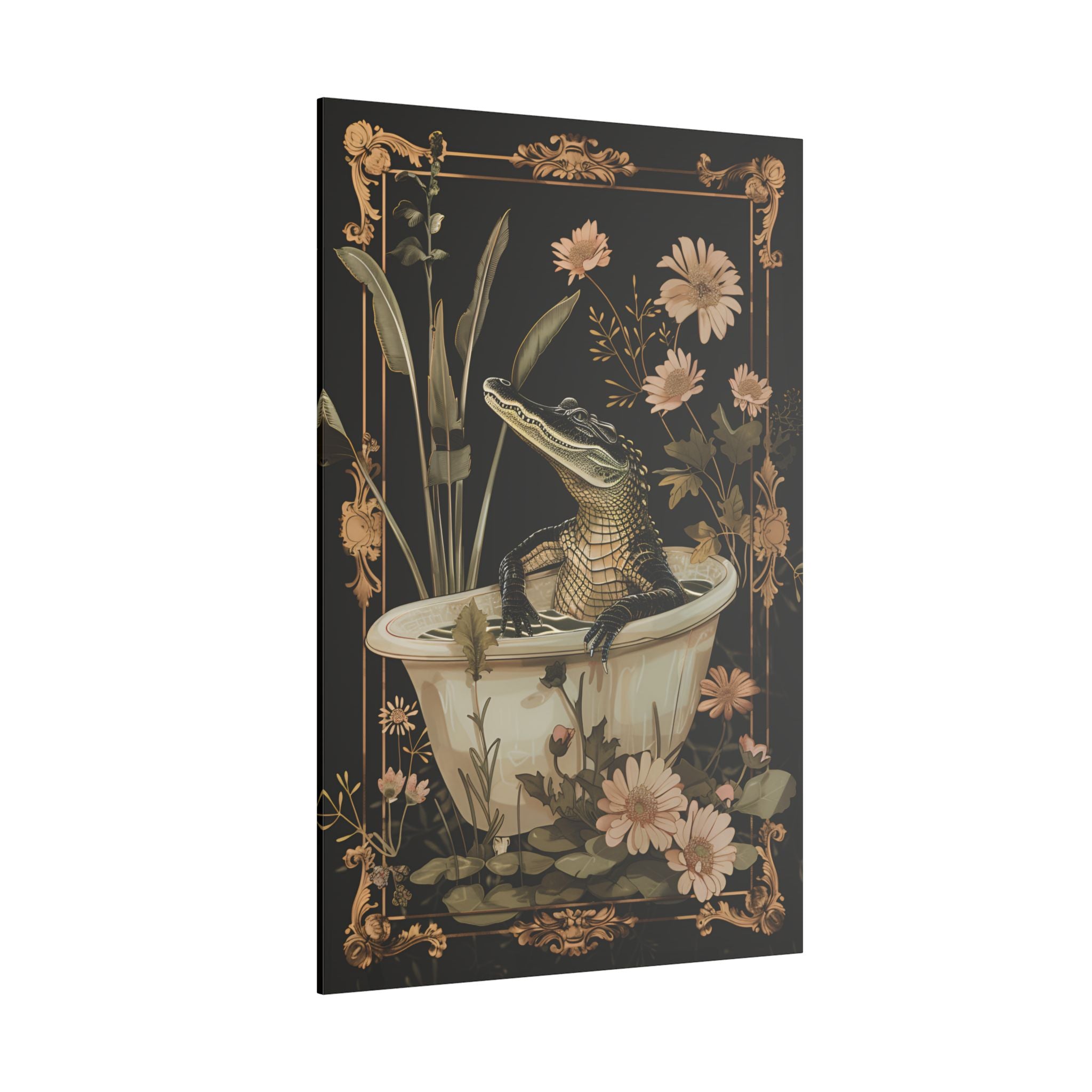 .75" Matte Canvas - Crocodile in Bloom Bath Bliss