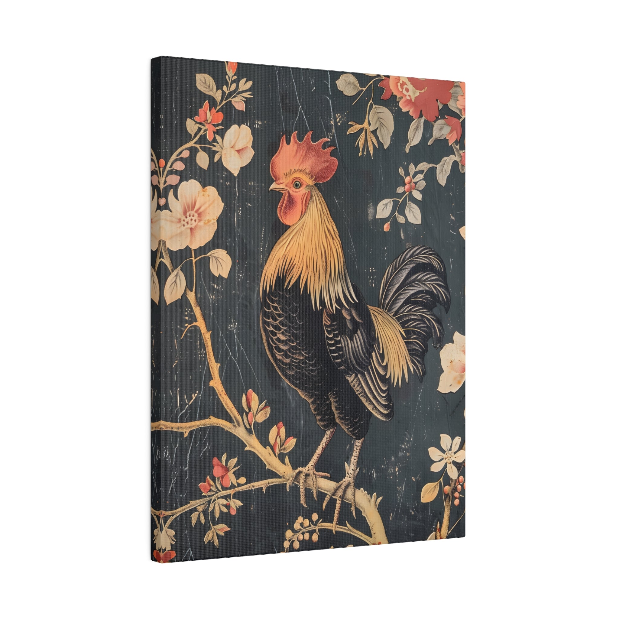.75" Matte Canvas - Blooming Rooster Glory