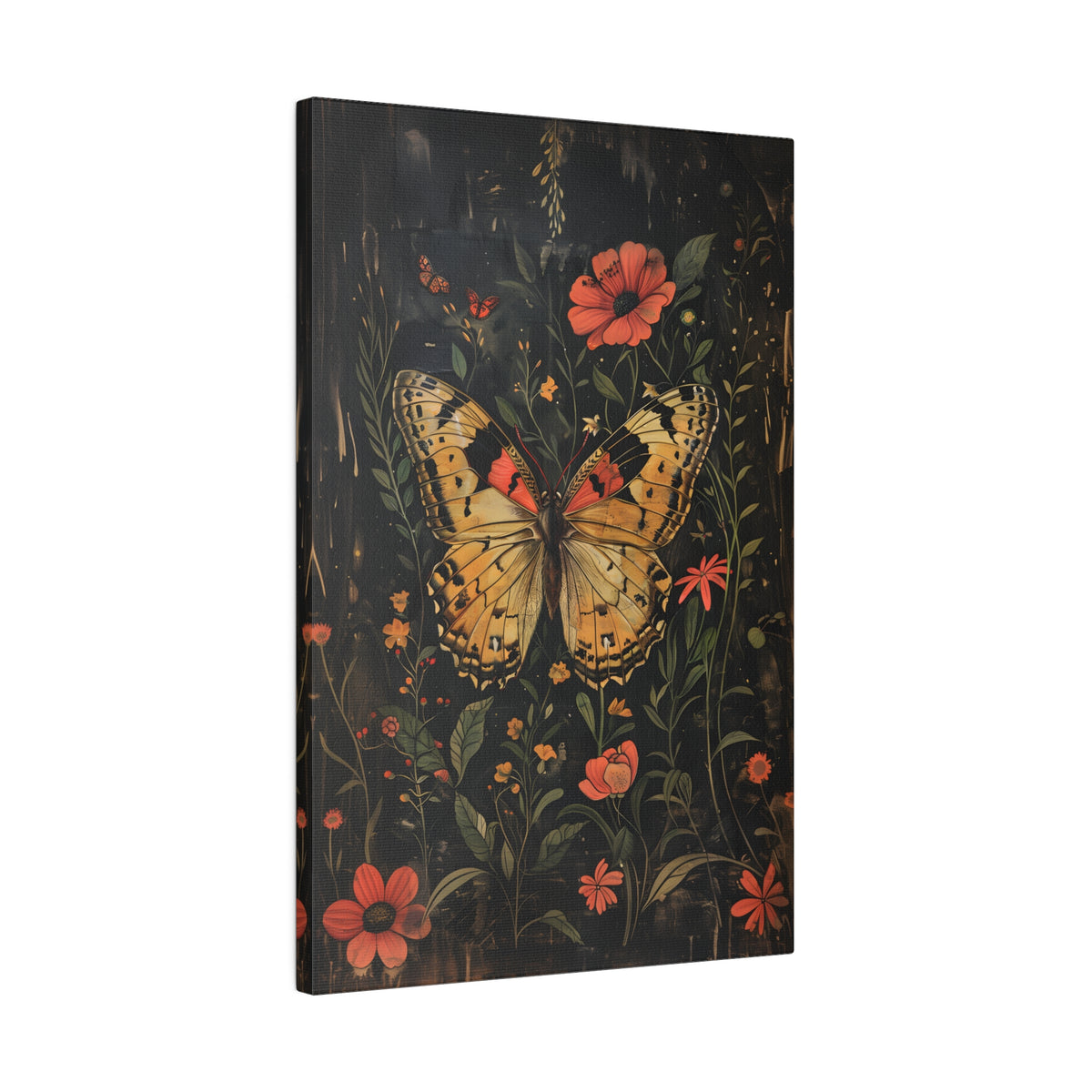 .75" Matte Canvas - Nocturnal Butterfly Garden