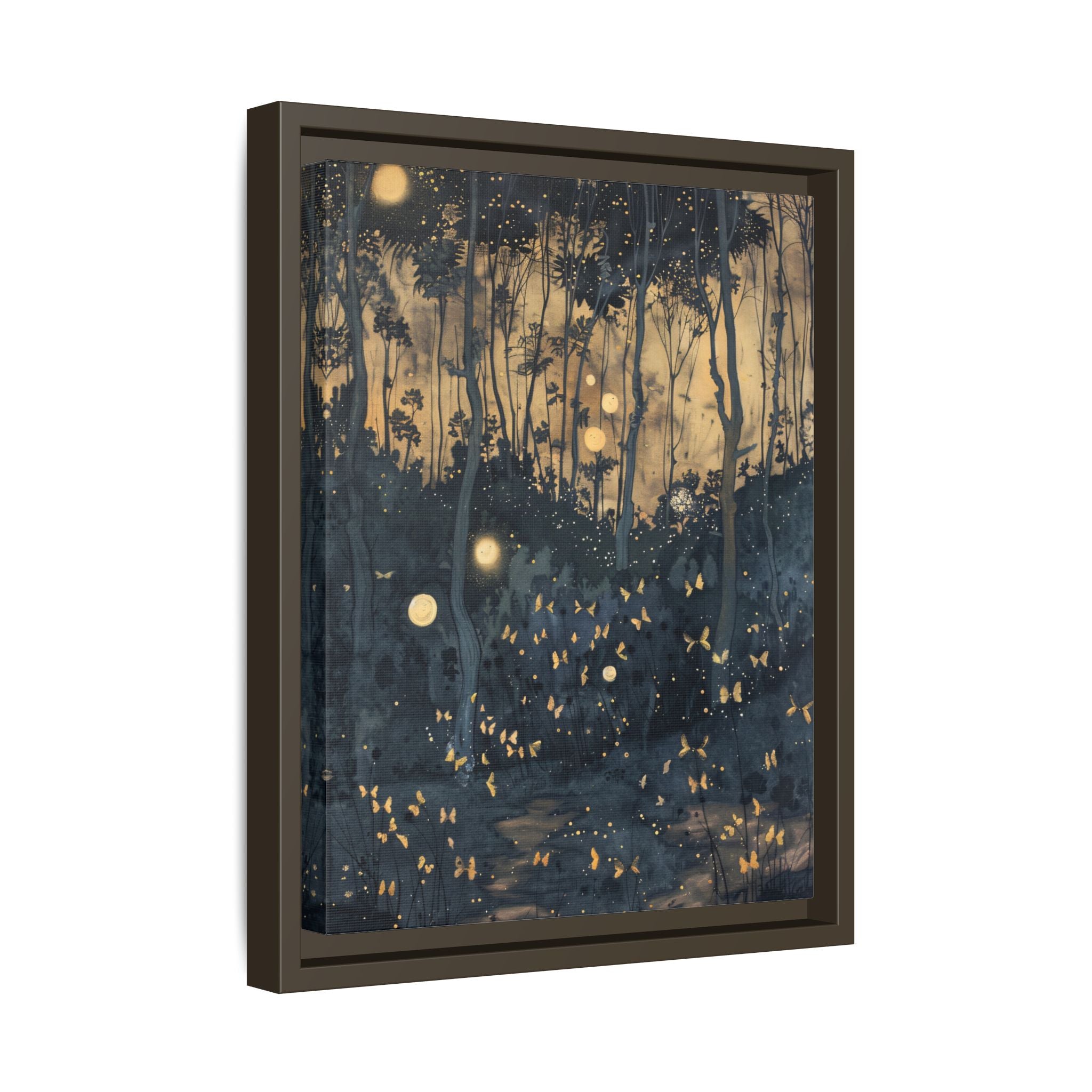 Framed Canvas - Golden Firefly Nightscape
