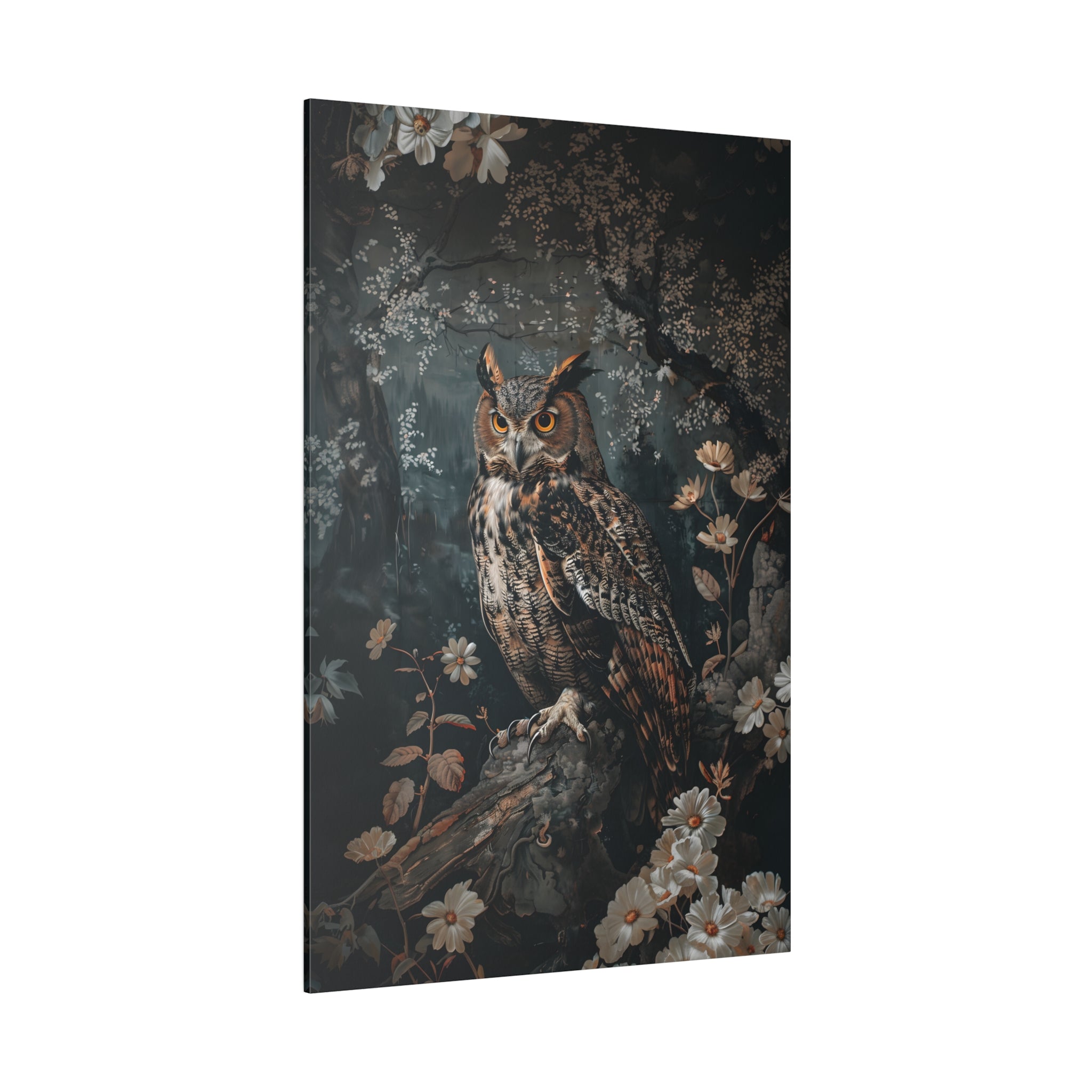 .75" Matte Canvas - Midnight Watchful Owl