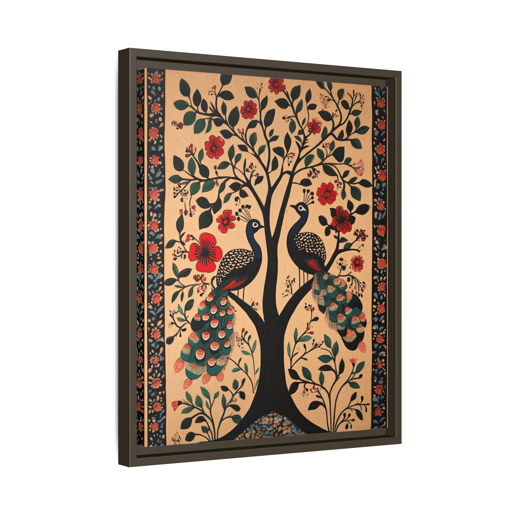 Framed Canvas - Lovers Under Blooming Canopy