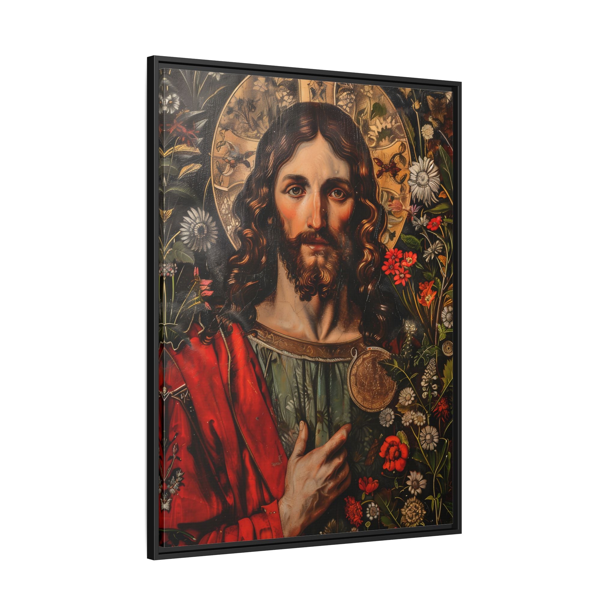 Framed Canvas - Sacred Floral Savior