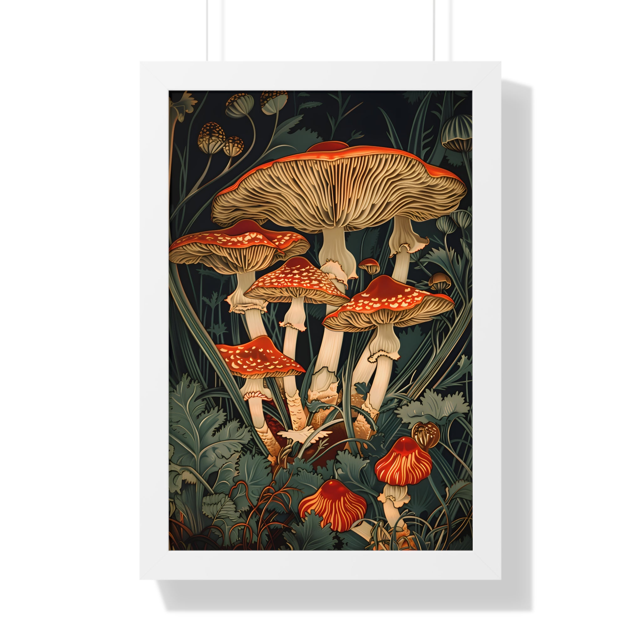 Framed Paper Print - Woodland Mushrooms Revival