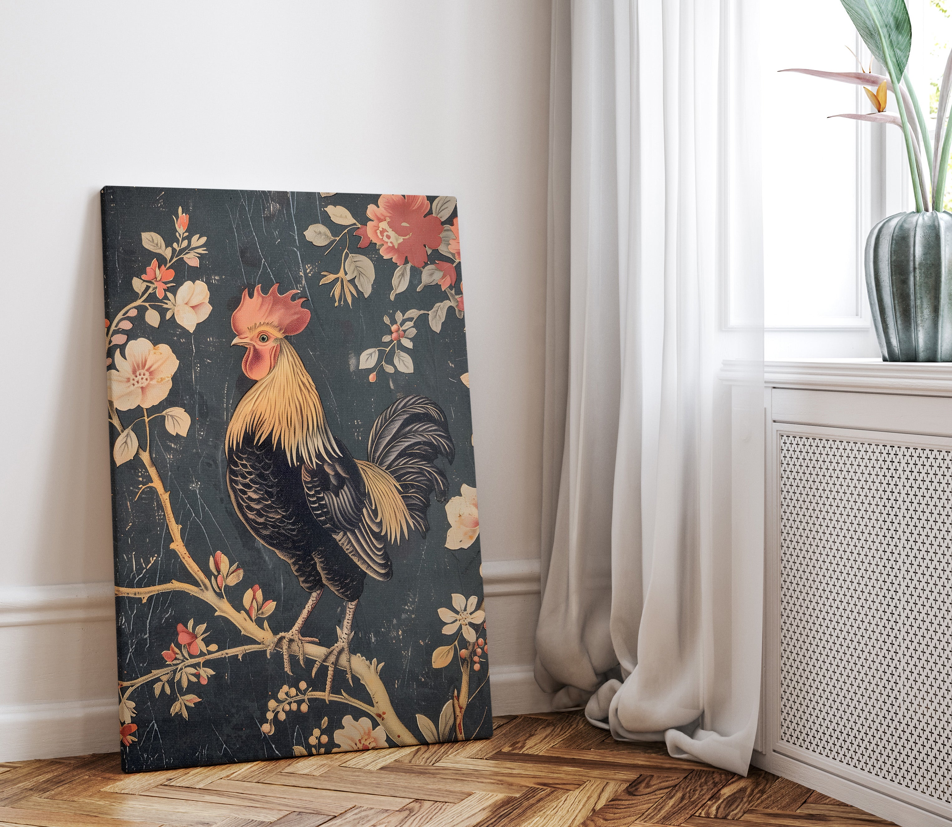 .75" Matte Canvas - Blooming Rooster Glory