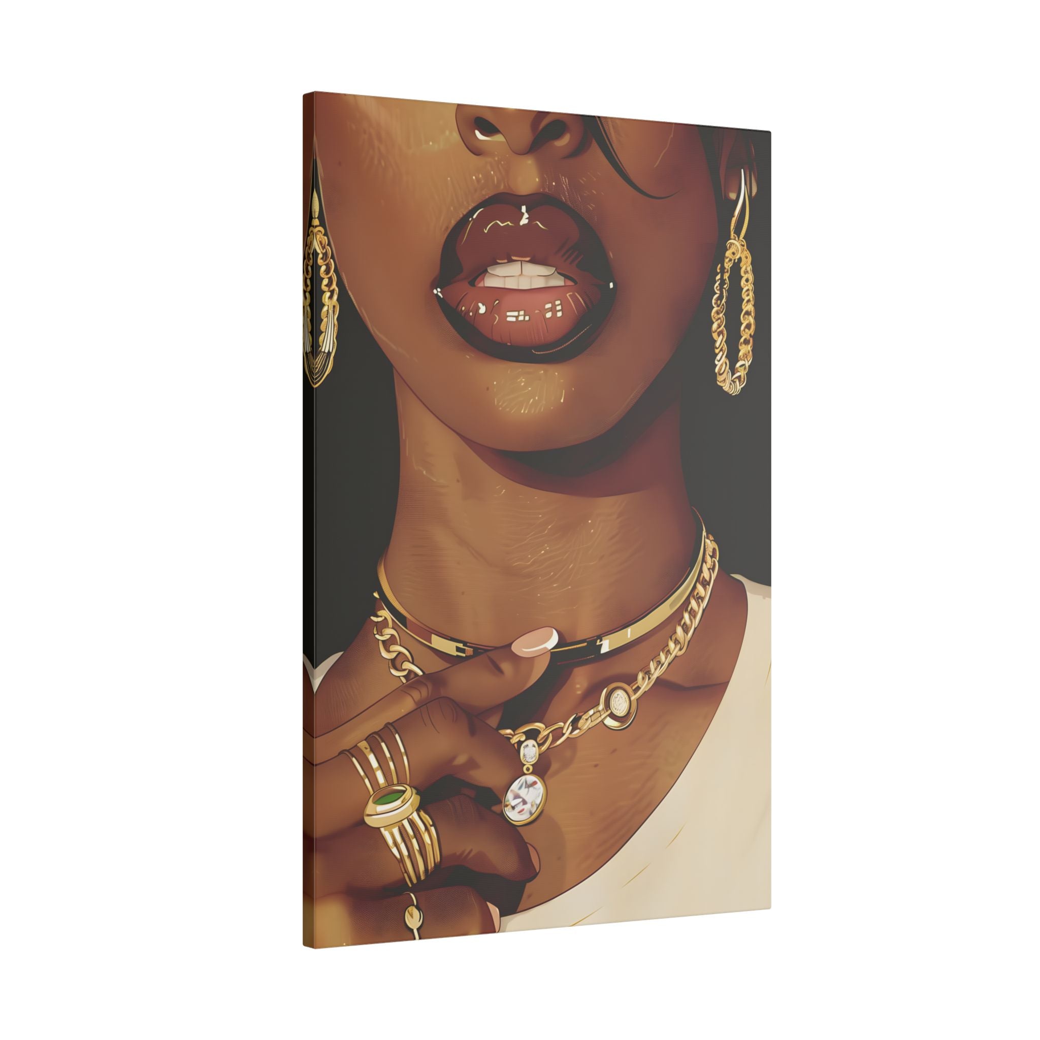 .75" Matte Canvas - Golden Luxe Confidence Portrait