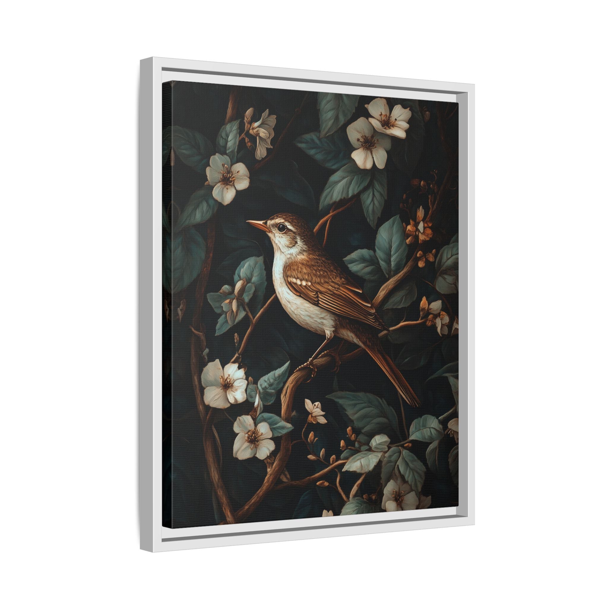 Framed Canvas - Serenade Among Blossoms