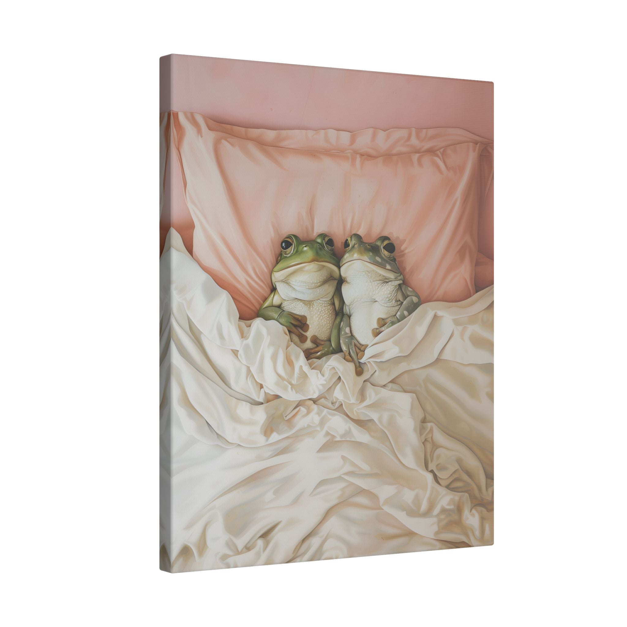 .75" Matte Canvas - Cozy Frogs Romantic Bliss