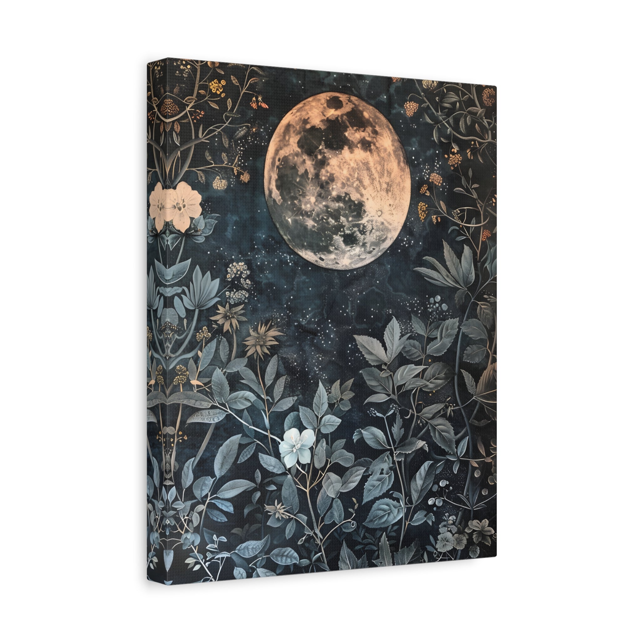 1.25" Matte Canvas - Midnight Moonlit Garden