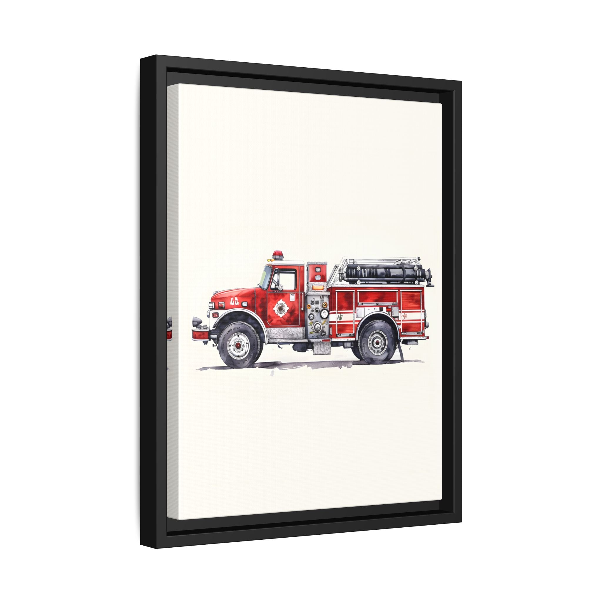 Framed Canvas - Classic Pumper Firetruck