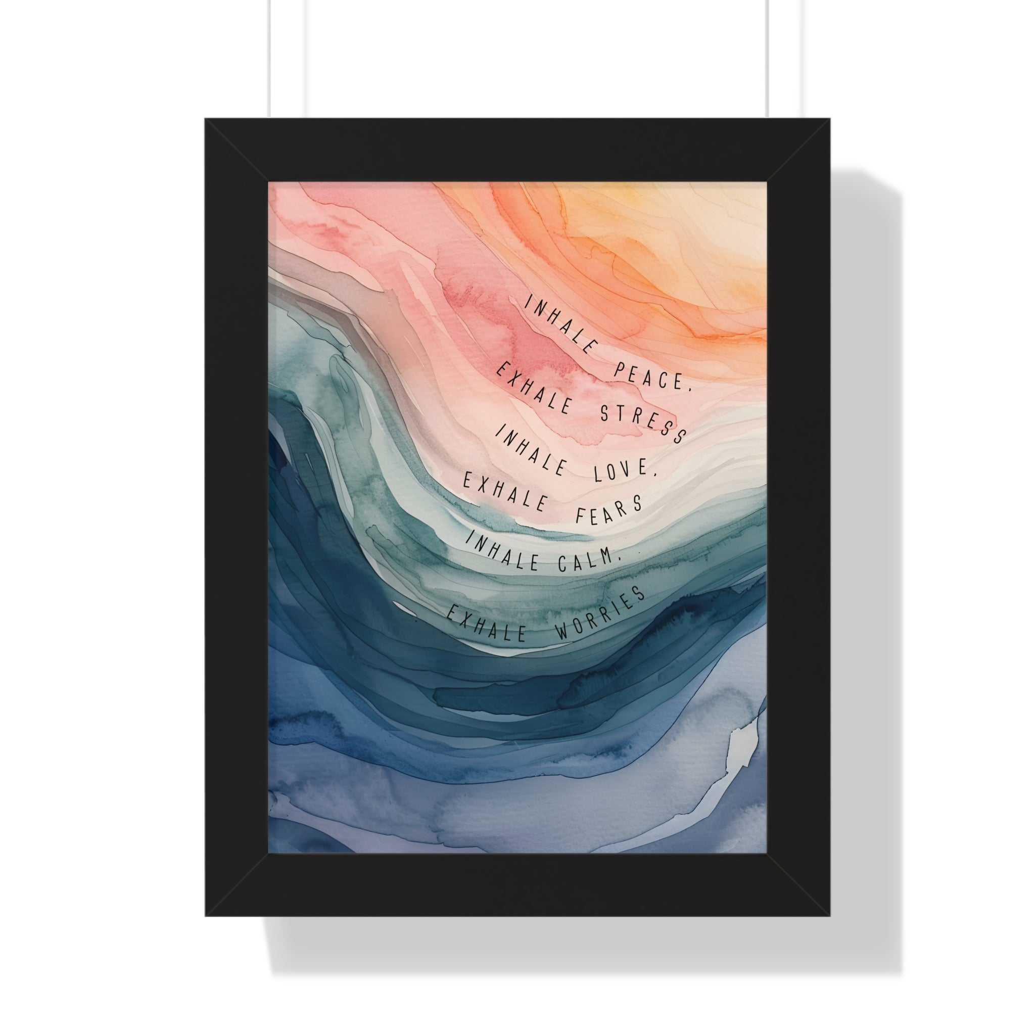 Framed Paper Print - Inhale Exhale Watercolor Calm