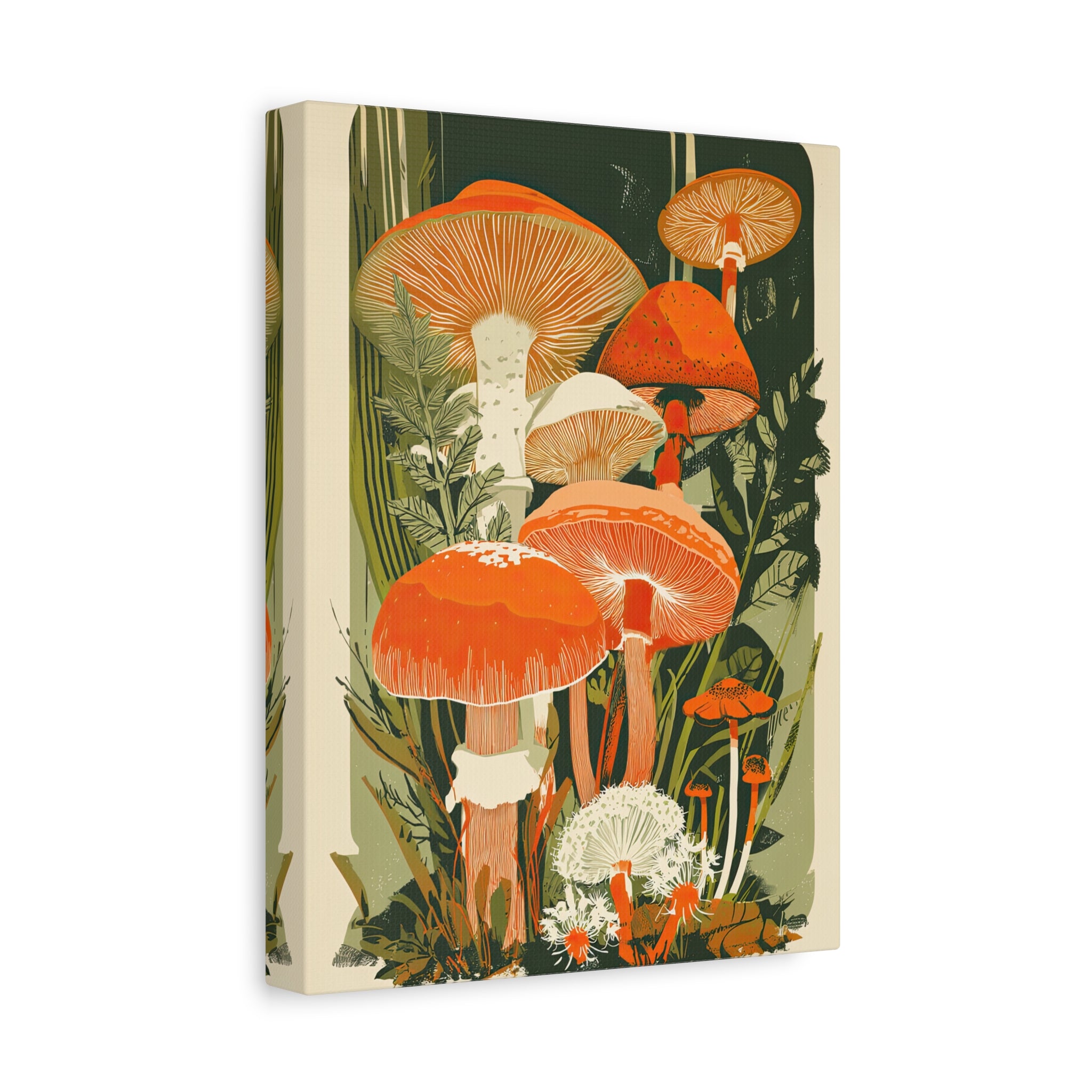 1.25" Matte Canvas - Groovy Woodland Mushrooms
