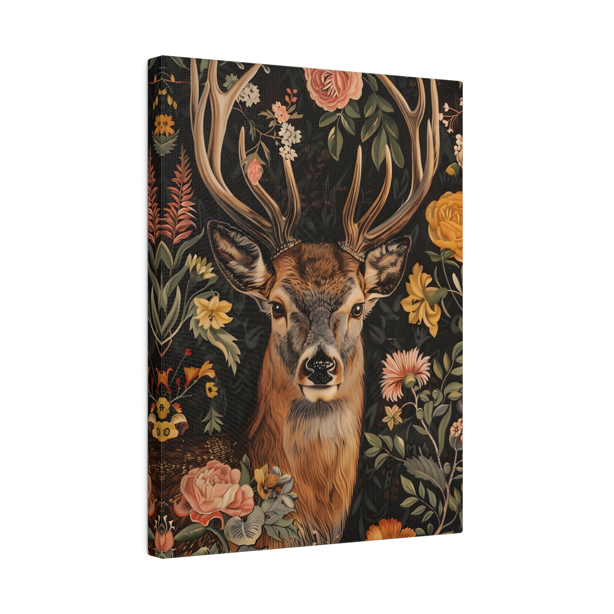 .75" Matte Canvas - Floral Deer Majesty