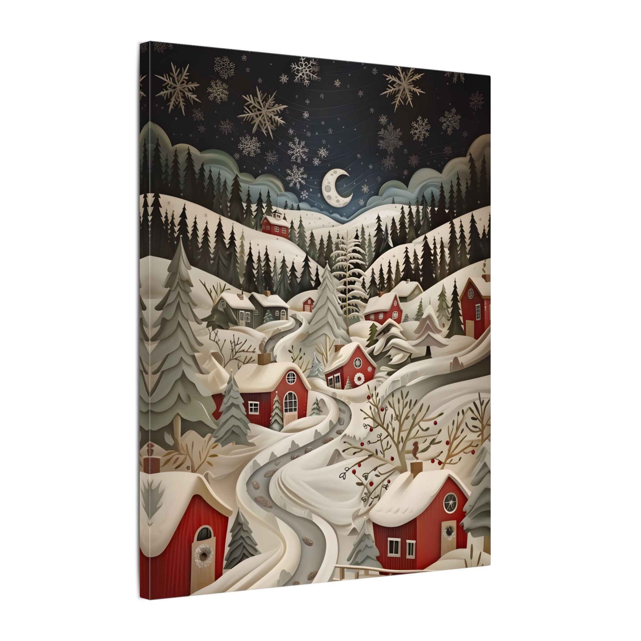 .75" Matte Canvas - Silent Snowfall Village